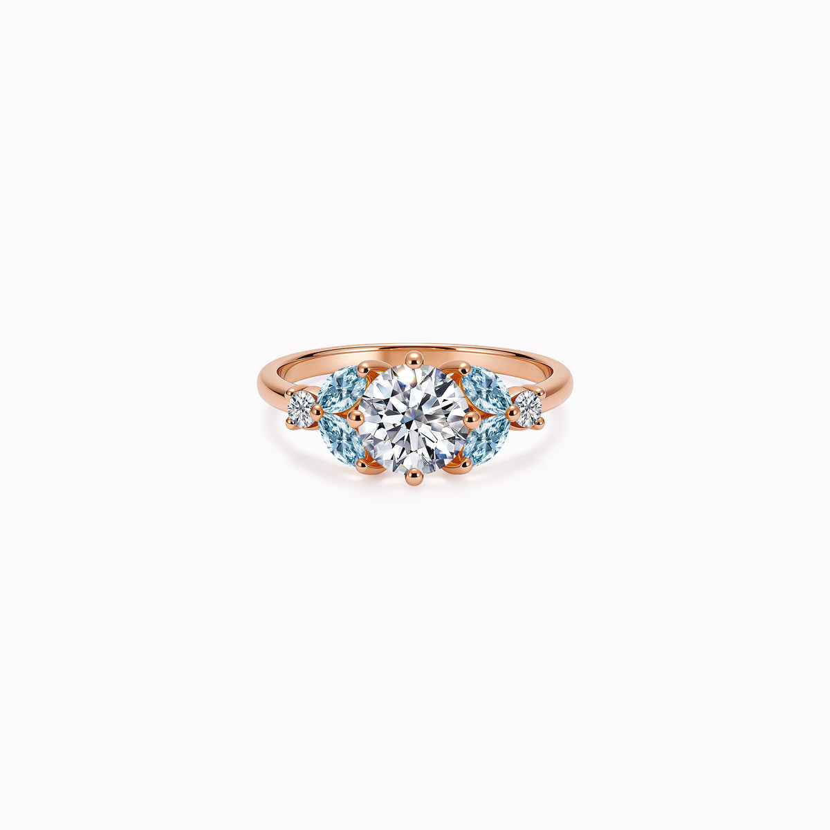 Little Bees Blue - 1.00 ct - oro rojo 18k