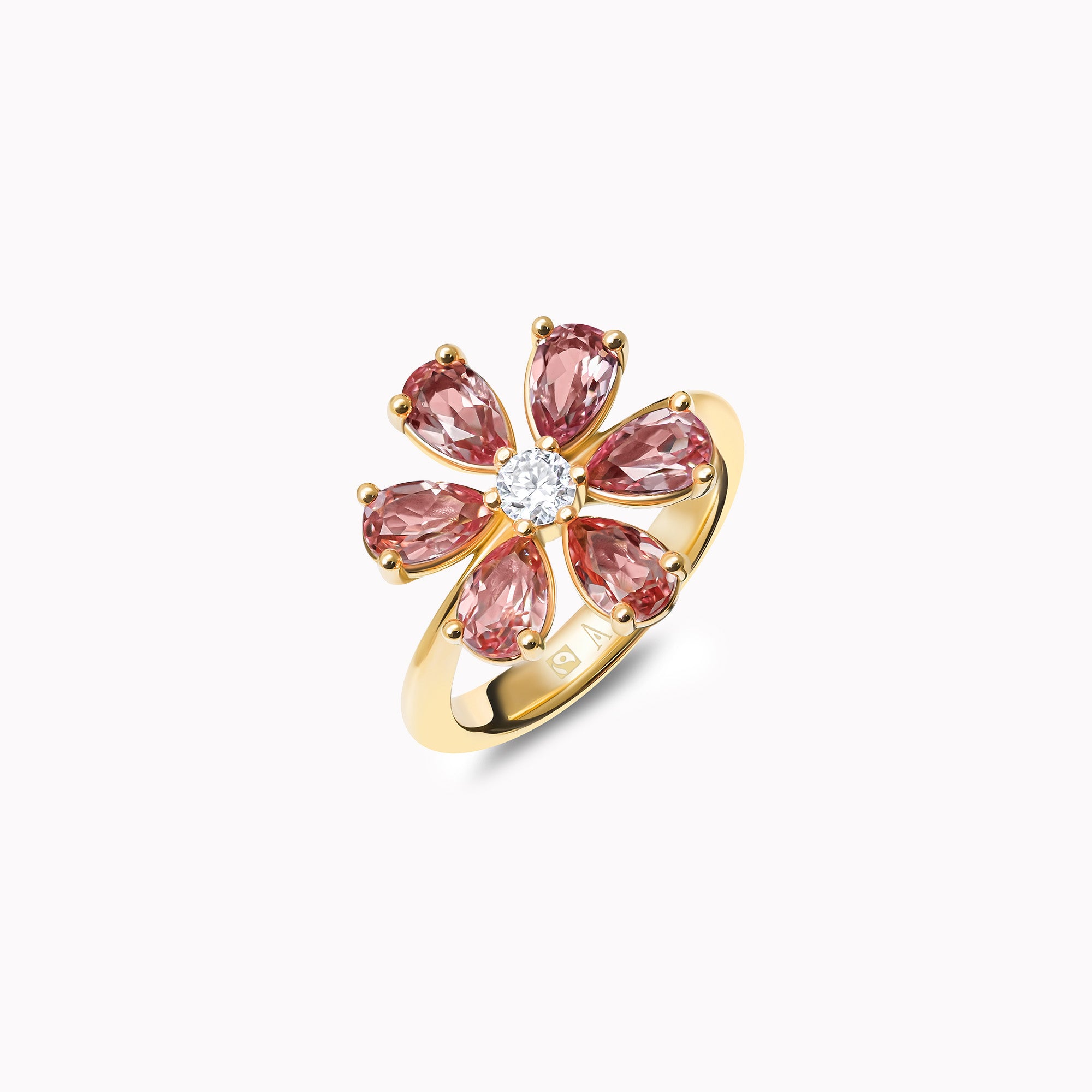 Cherry Blossom Pink Sapphire - Yellow Gold 18k