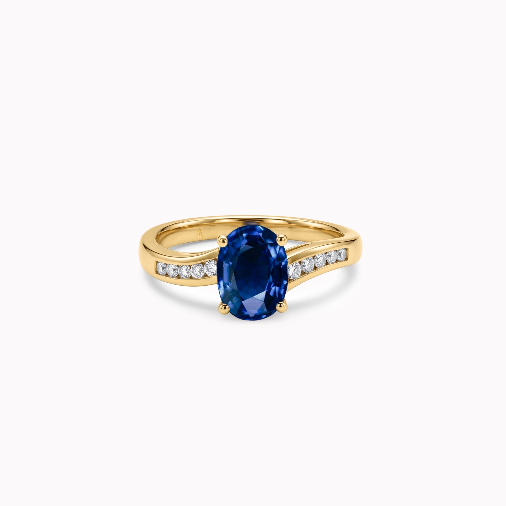 Curvy Blue - 1.50 carat - Yellow Gold 18k