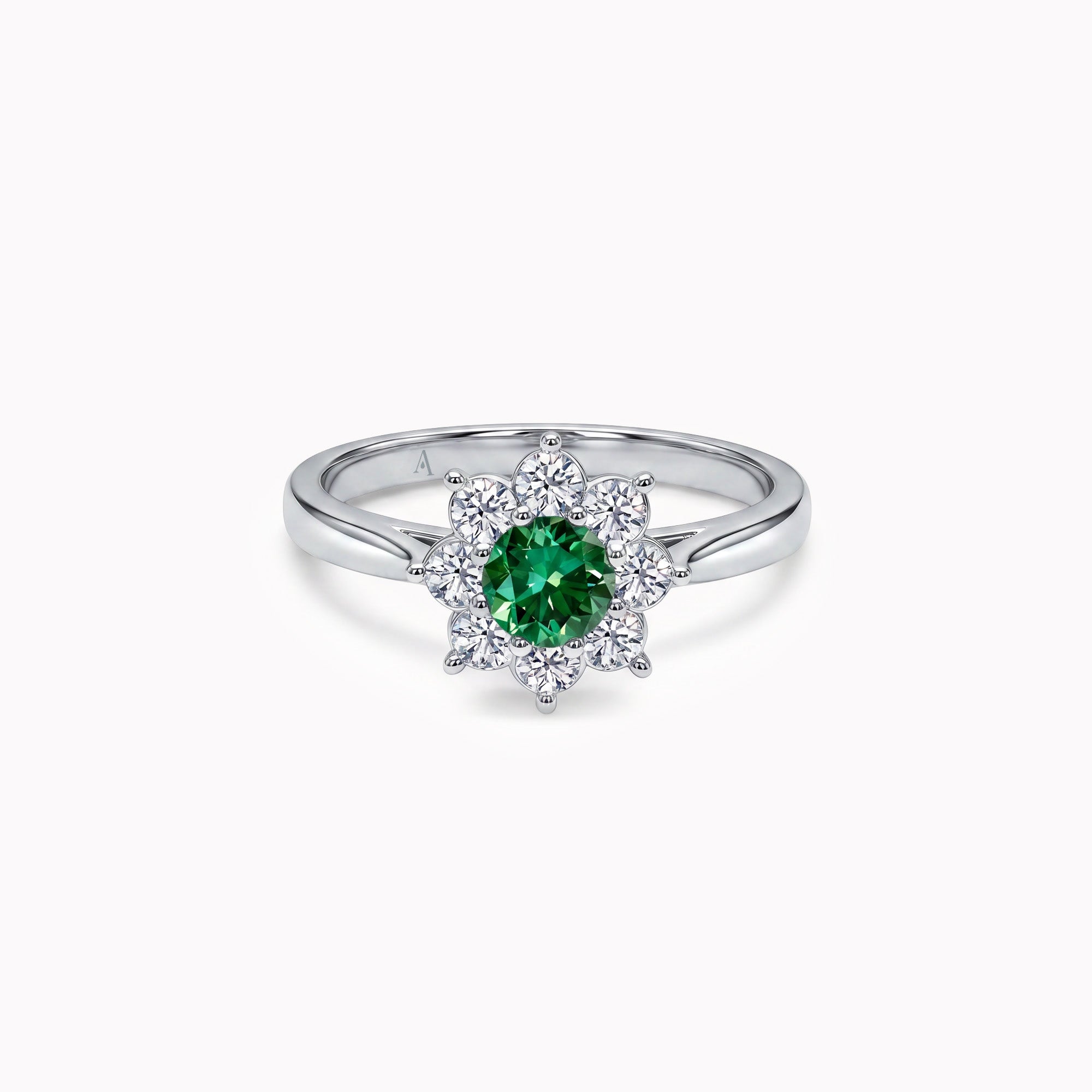 The Blooming Green Flower 0.30 carats - White Gold 18k