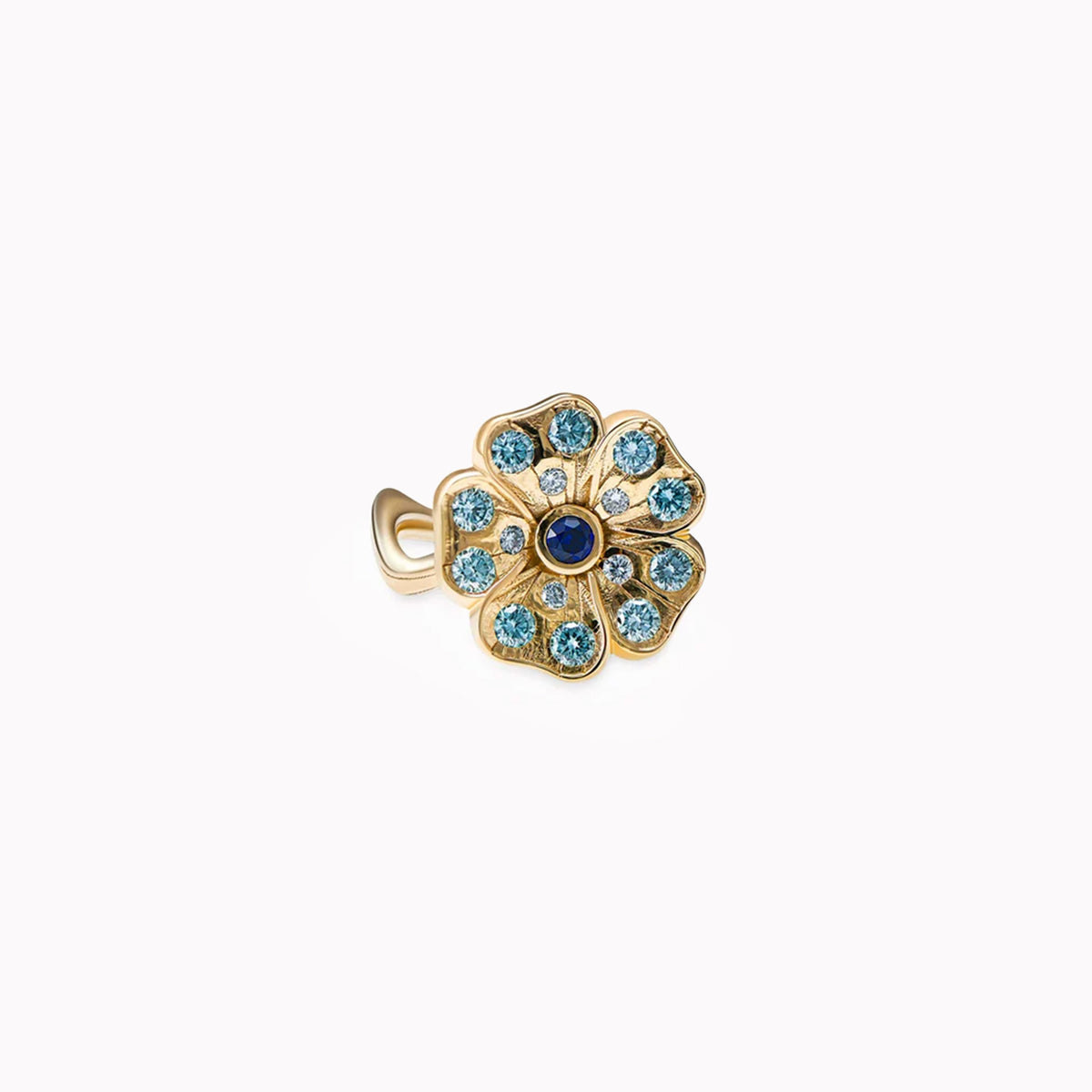 Romantic Rose Garden azul - oro amarillo 18k