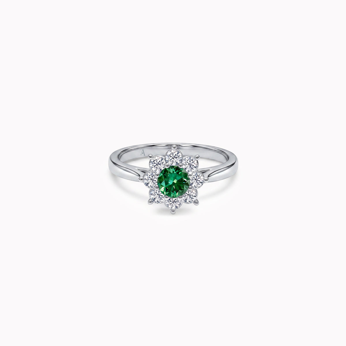 The Blooming Green Flower – 0.30 ct – 18k white gold