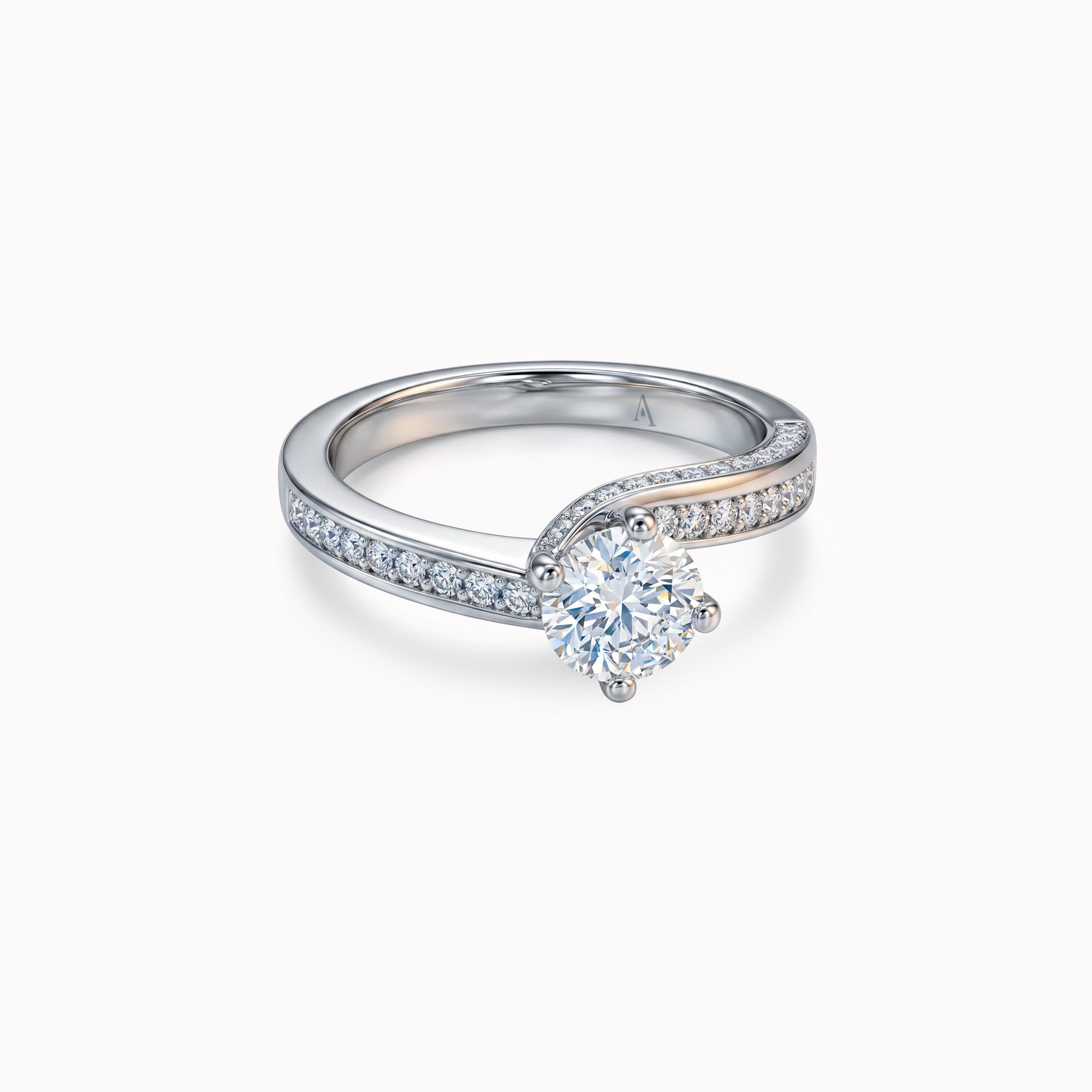 Anillo de compromiso The Great Twist de 1.30 ct en oro blanco 18k
