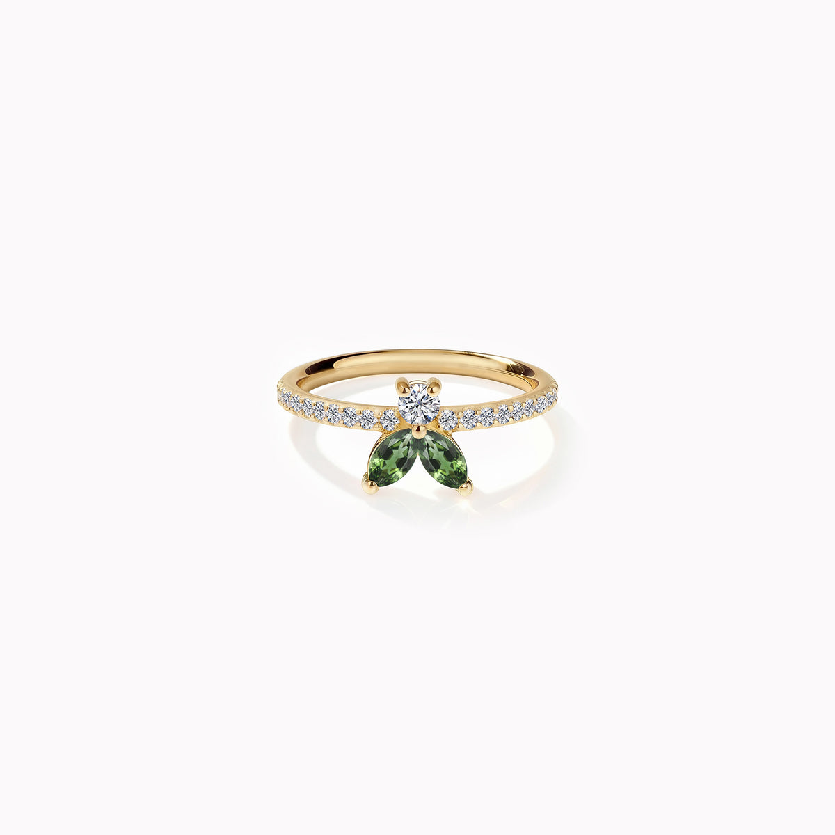 The Fancy Little Bee Tourmaline Vert antique - or jaune 18k