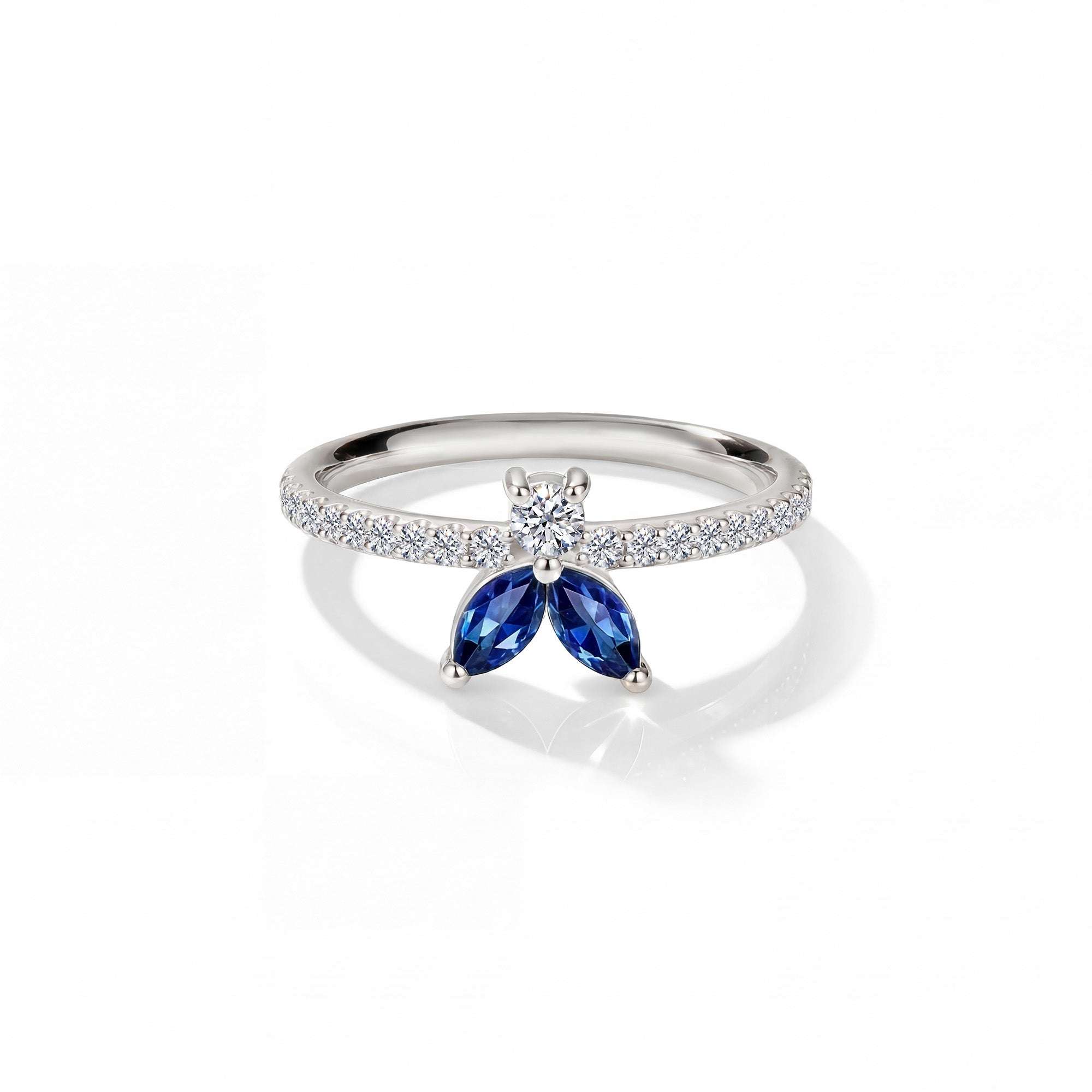 The Fancy Little Bee Saphir Bleu - Weissgold 18K