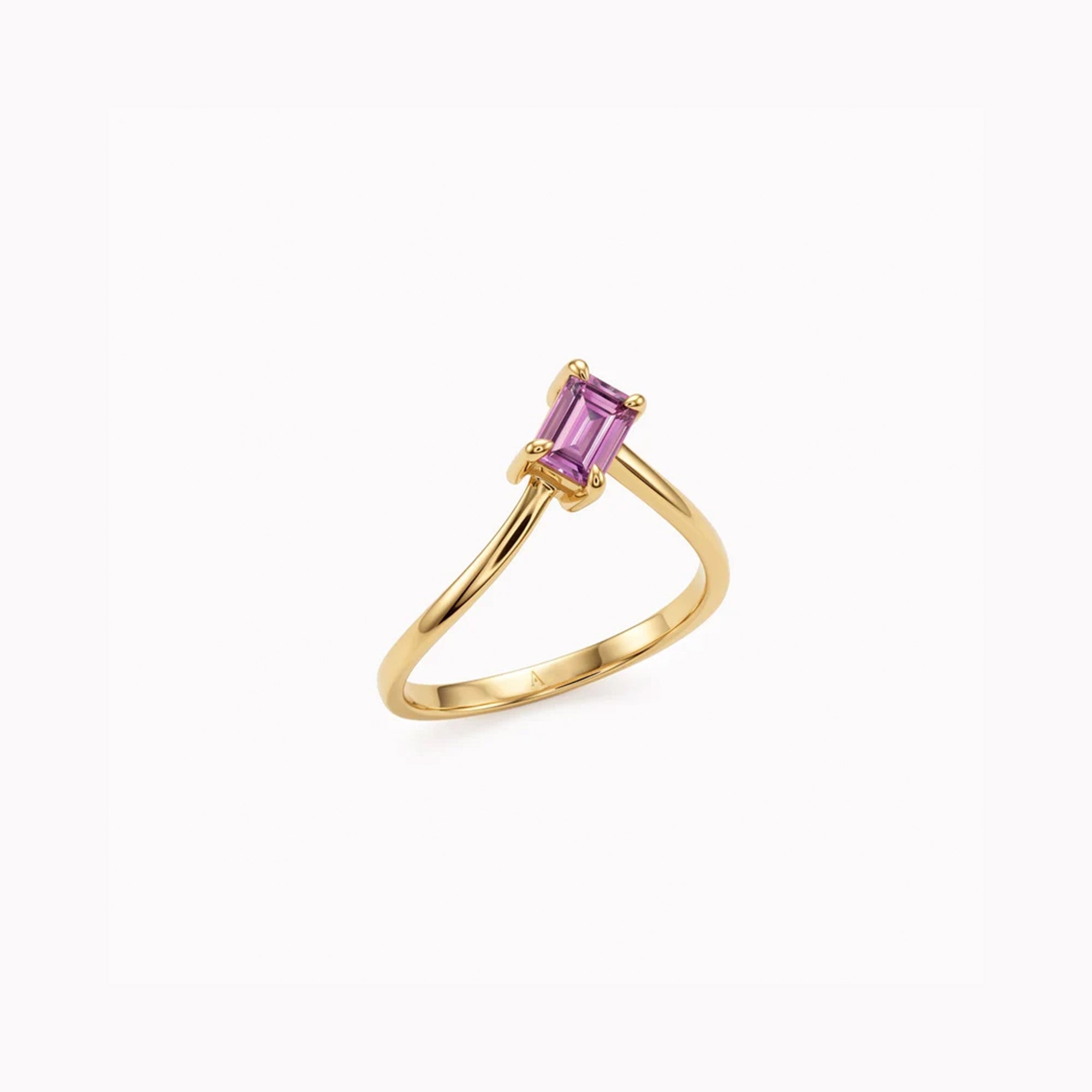 Ice Skating Girl medium M pink 0.75 carats - yellow gold 18K