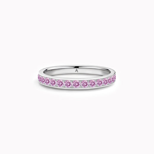 Alianza de diamantes Rainbow Infinite Pink en platino 950