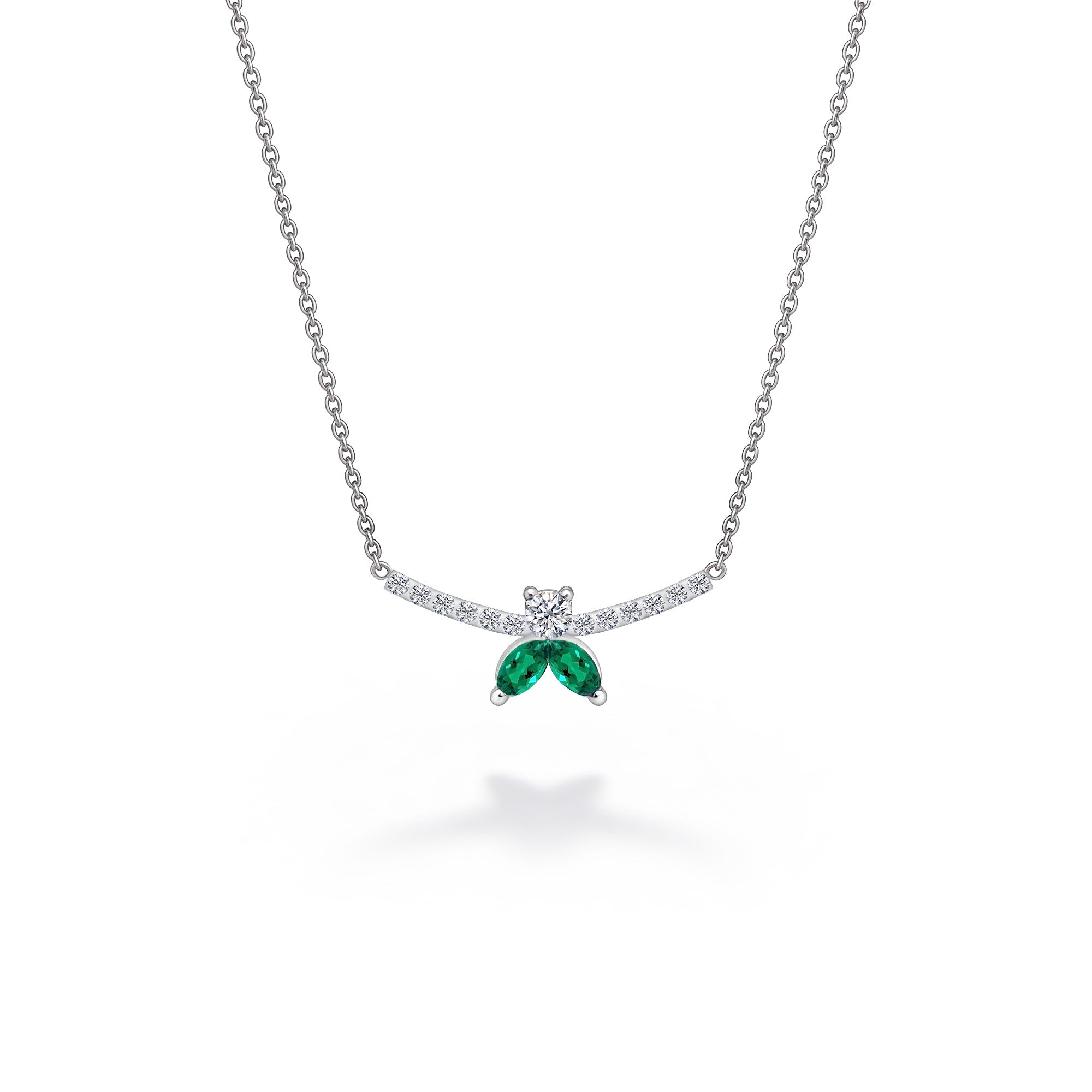 Collar The Little Bee M Emerald - oro blanco 18k