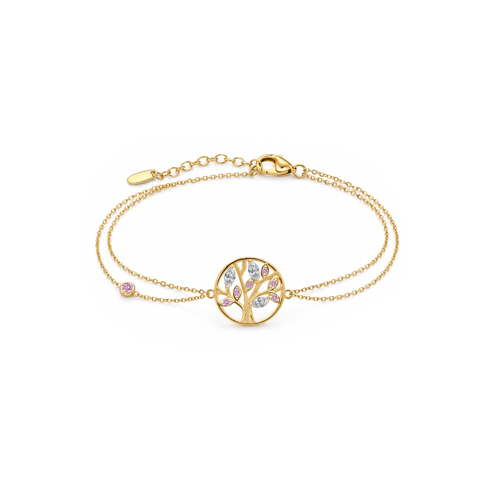 Halskette Tree of Life Blau – 18 Karat Gelbgold
