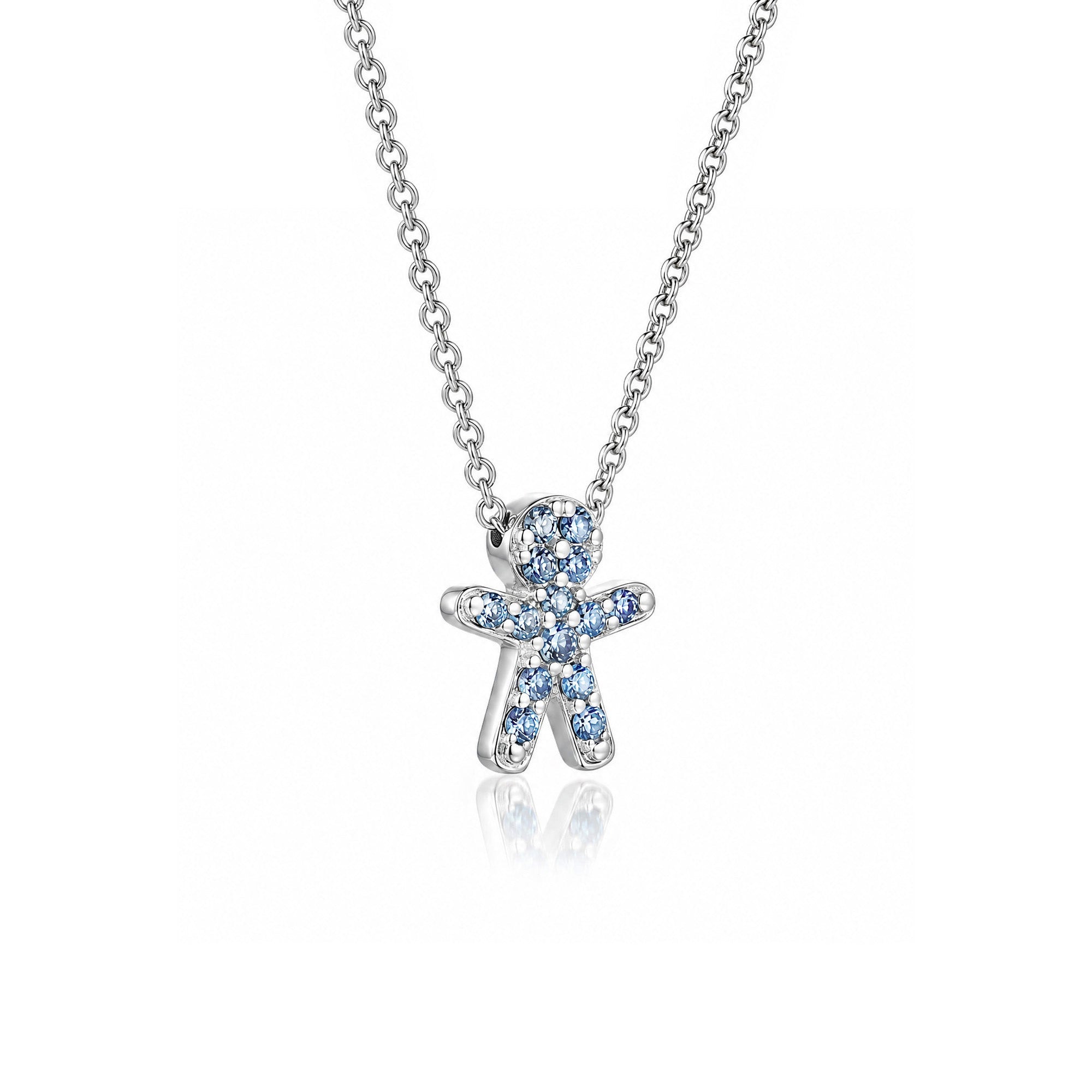 The Fancy Little One – Blue | Collier en Or Blanc 18K