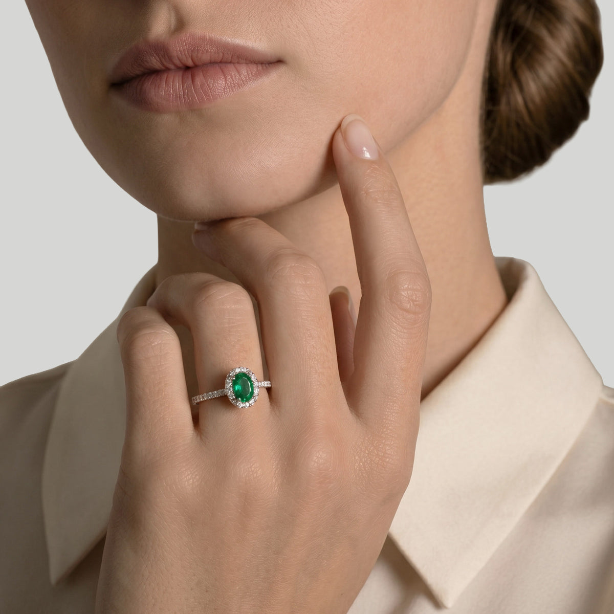The Green Temple of Saturn - 0.75 ct - oro blanco 18k