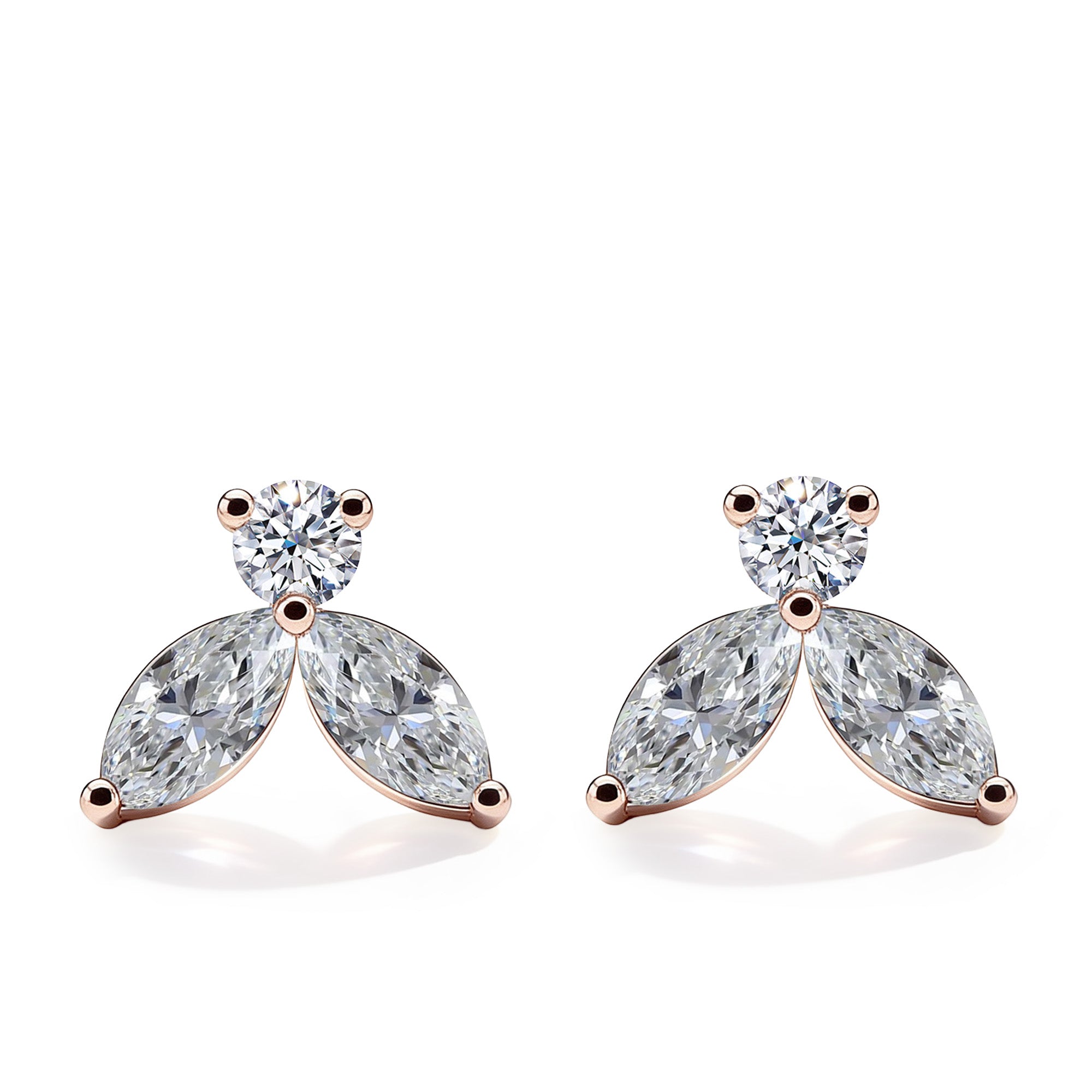 Aretes Little Bees 0.50 quilates - oro rojo 18k