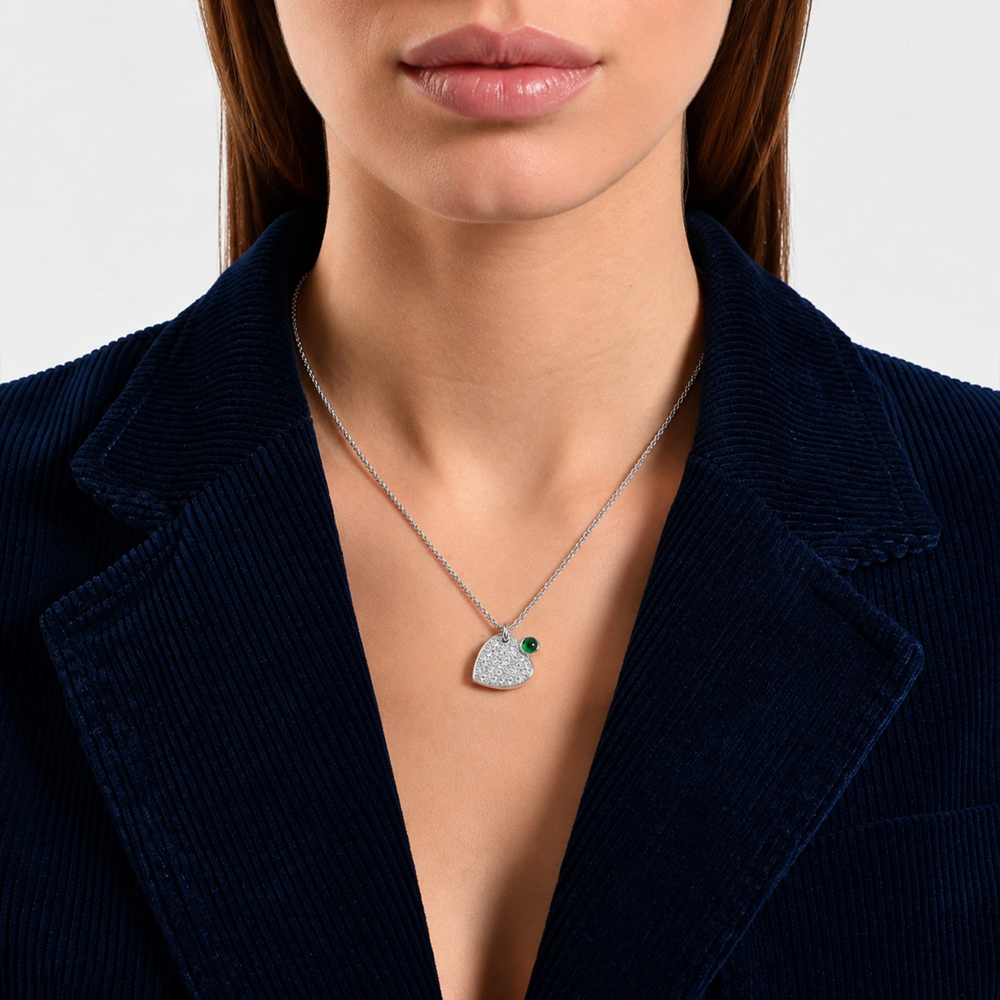 Wild Forest Heart Necklace - 18k white gold