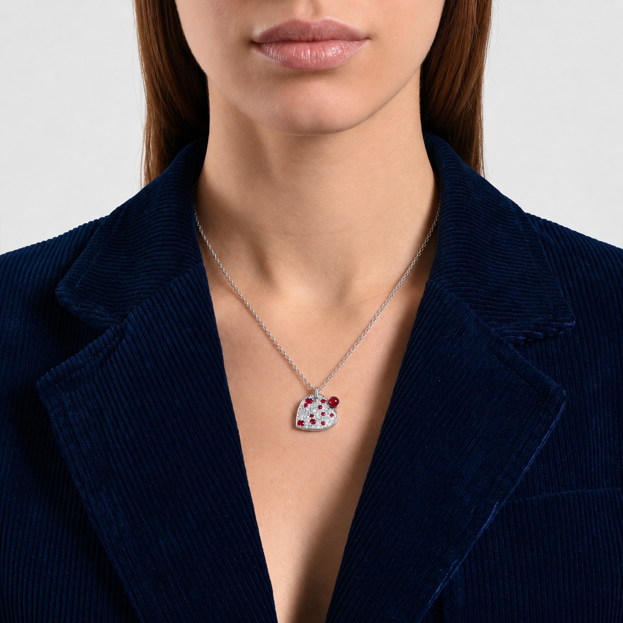 Wild Forest Heart Necklace - 18k white gold