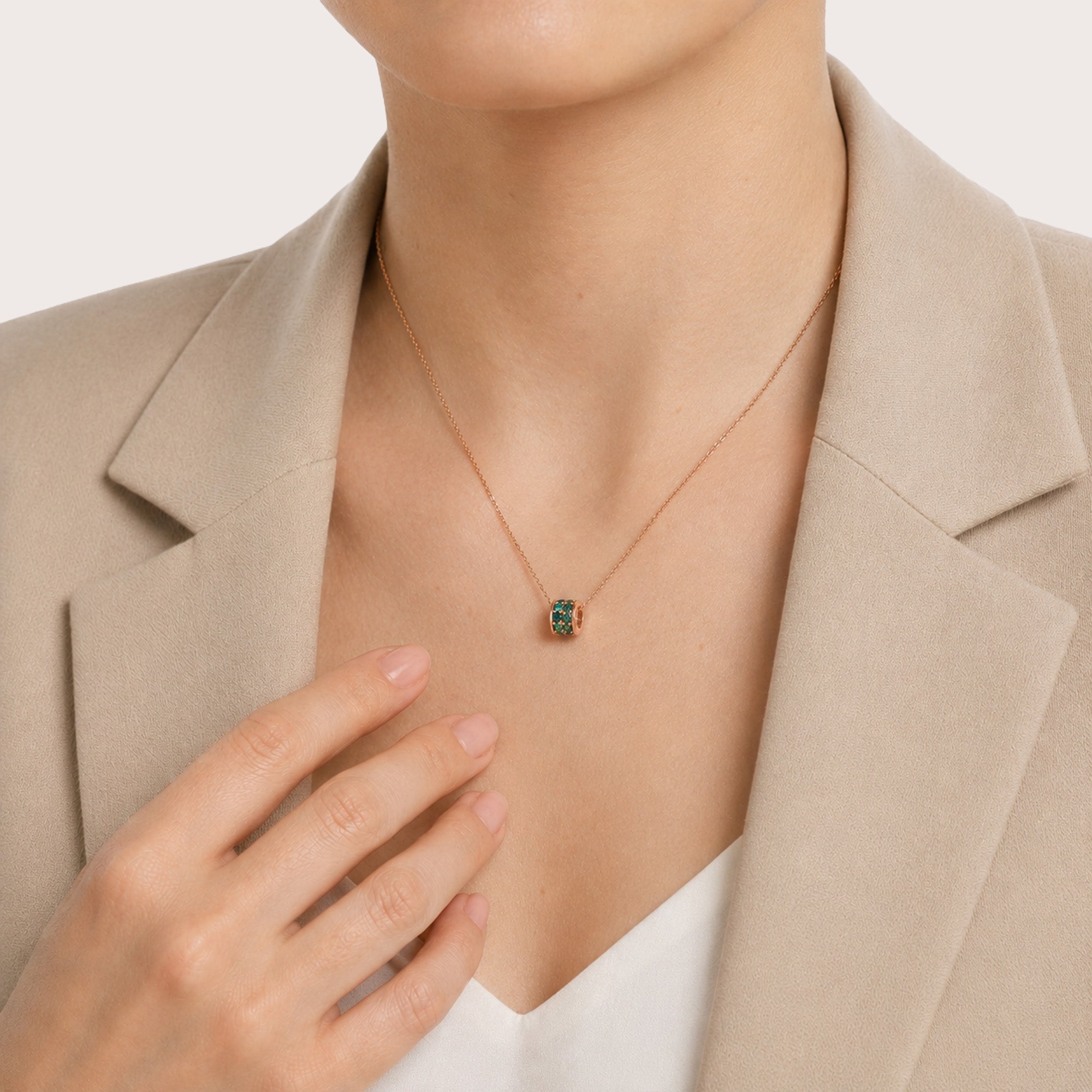 Collier Green rainbow- or rouge 18k