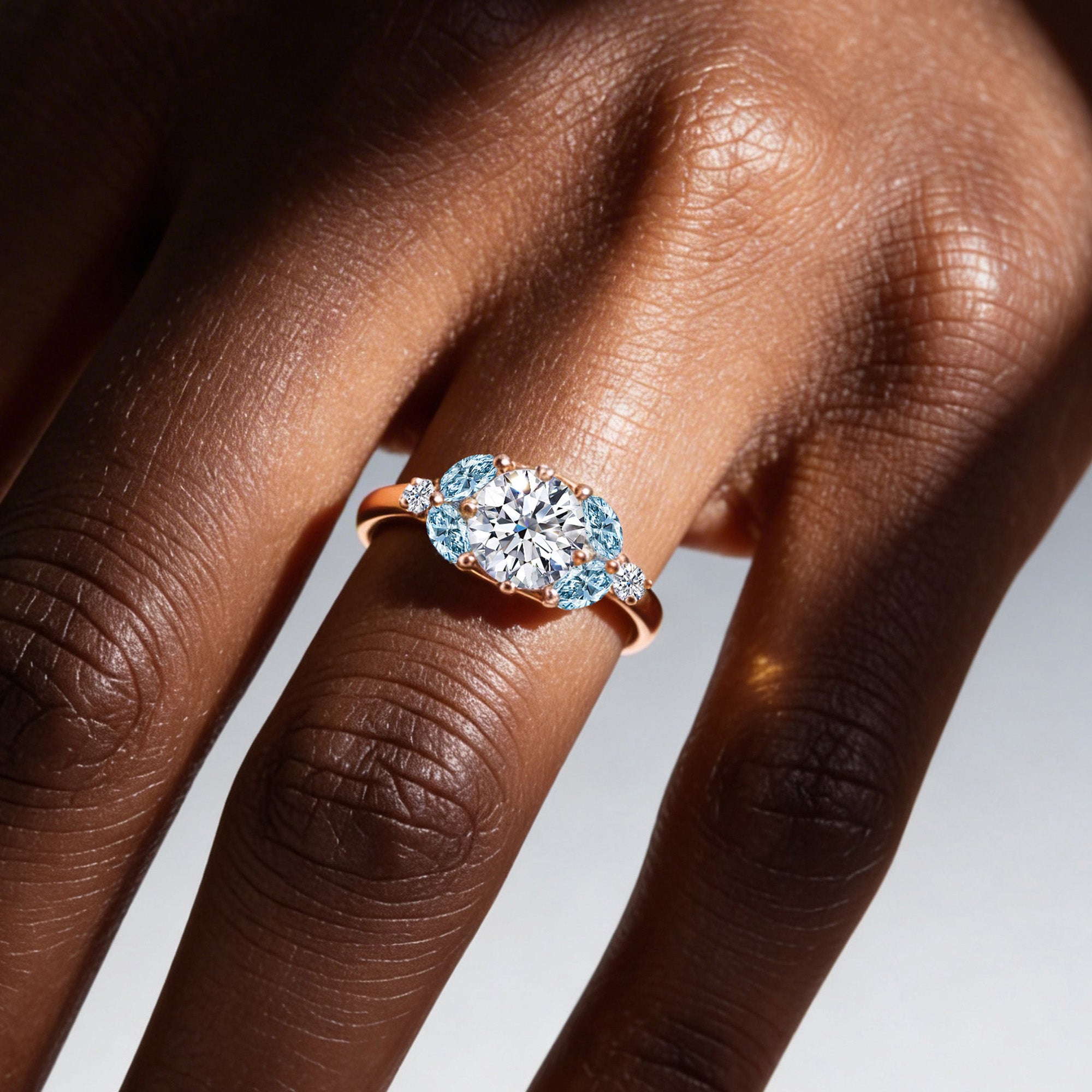 Little Bees Blue 1.0 Karat - Rotgold 18K