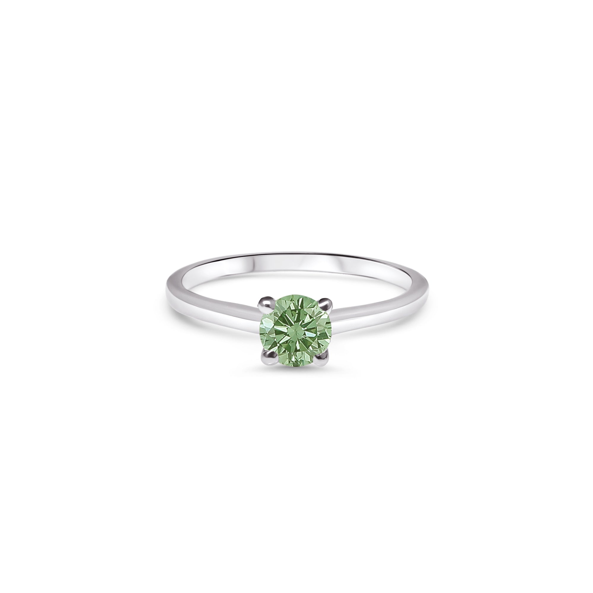 The V-Shape L Green 0.50 carats - Weissgold 18k – Verlobungsring Gold 18k mit Diamant(en) – Produktansicht