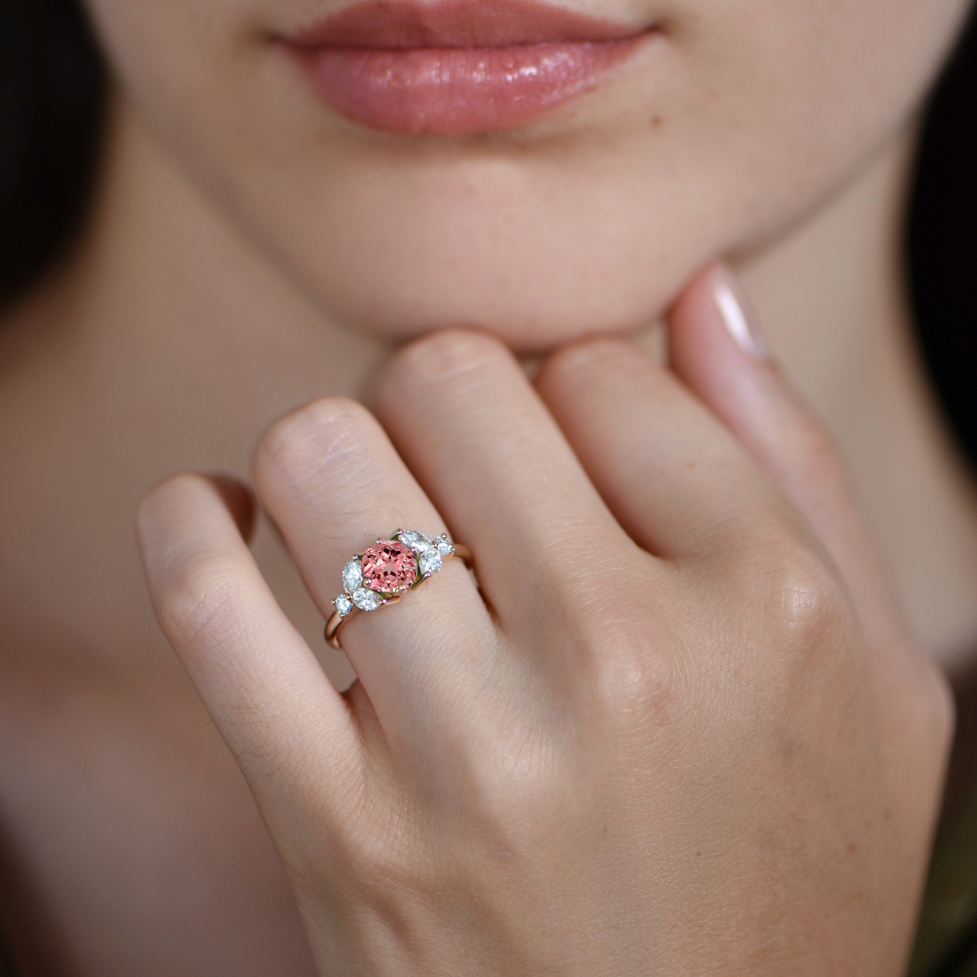 Little Bees with pink sapphire and diamonds