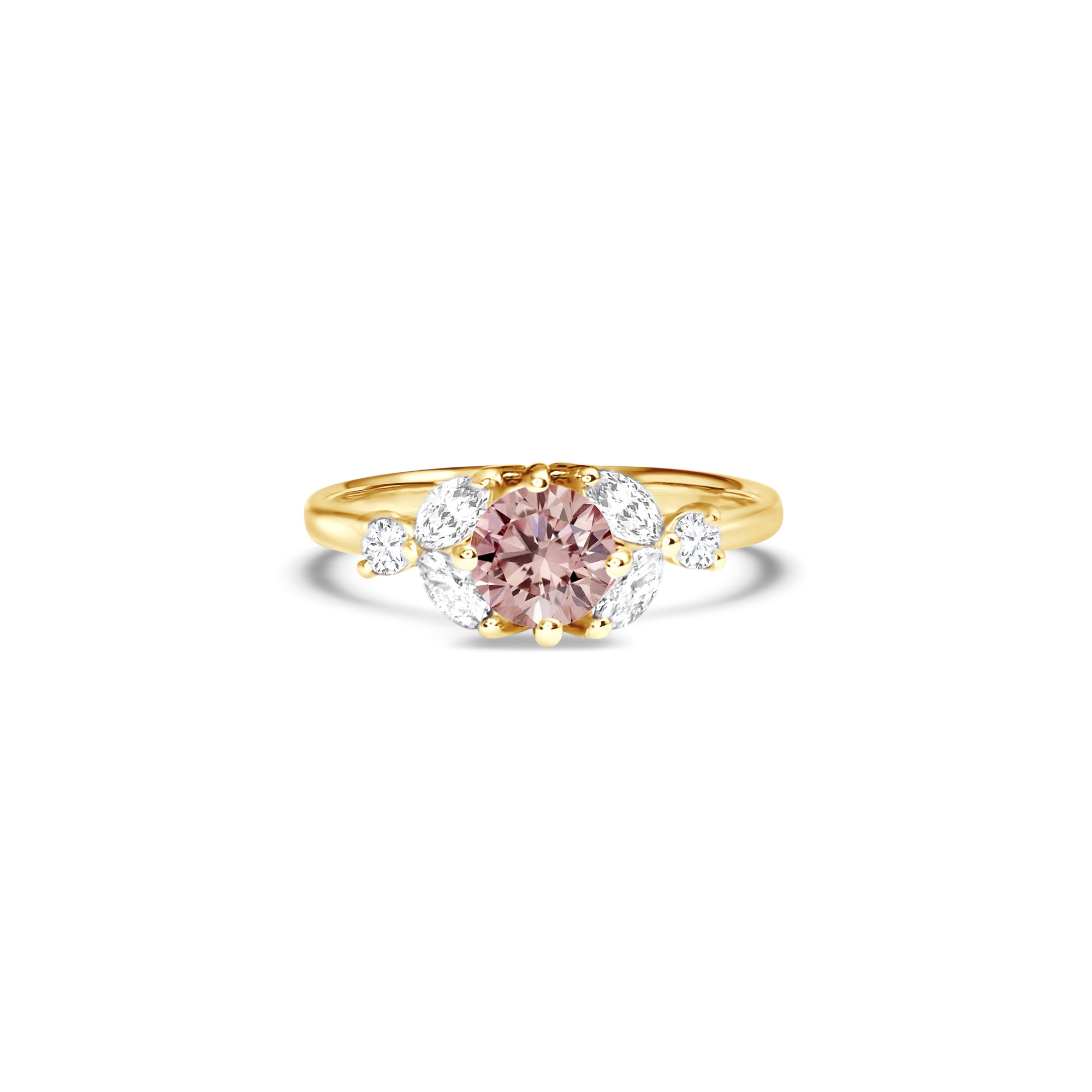 Little Bees - 0.75 carat - yellow gold 18k – Engagement Ring gold 18k with diamond(s) – product view