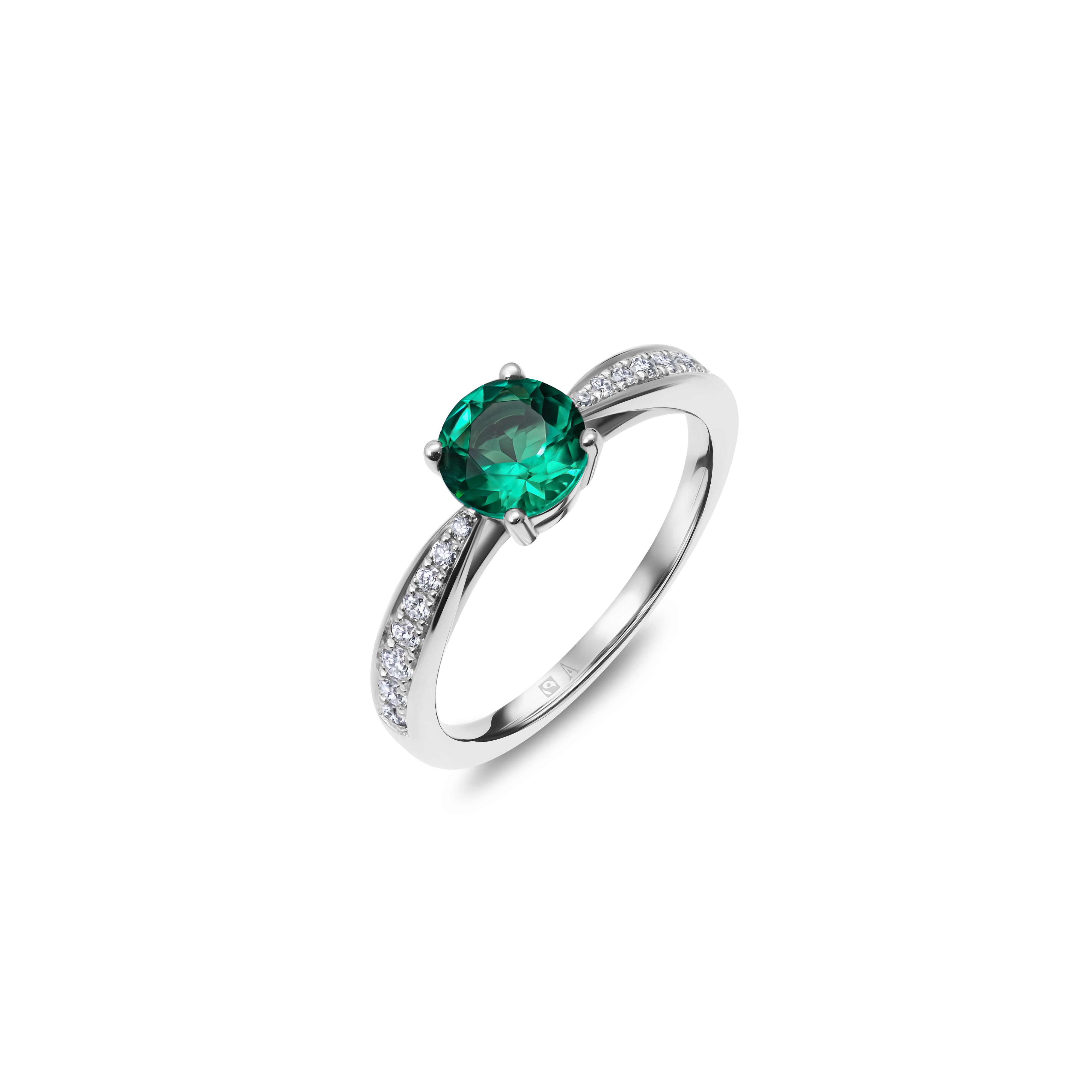 Misty Morning - 0.75 carats - or blanc 18k – Solitaire en or blanc avec diamant – vue produit