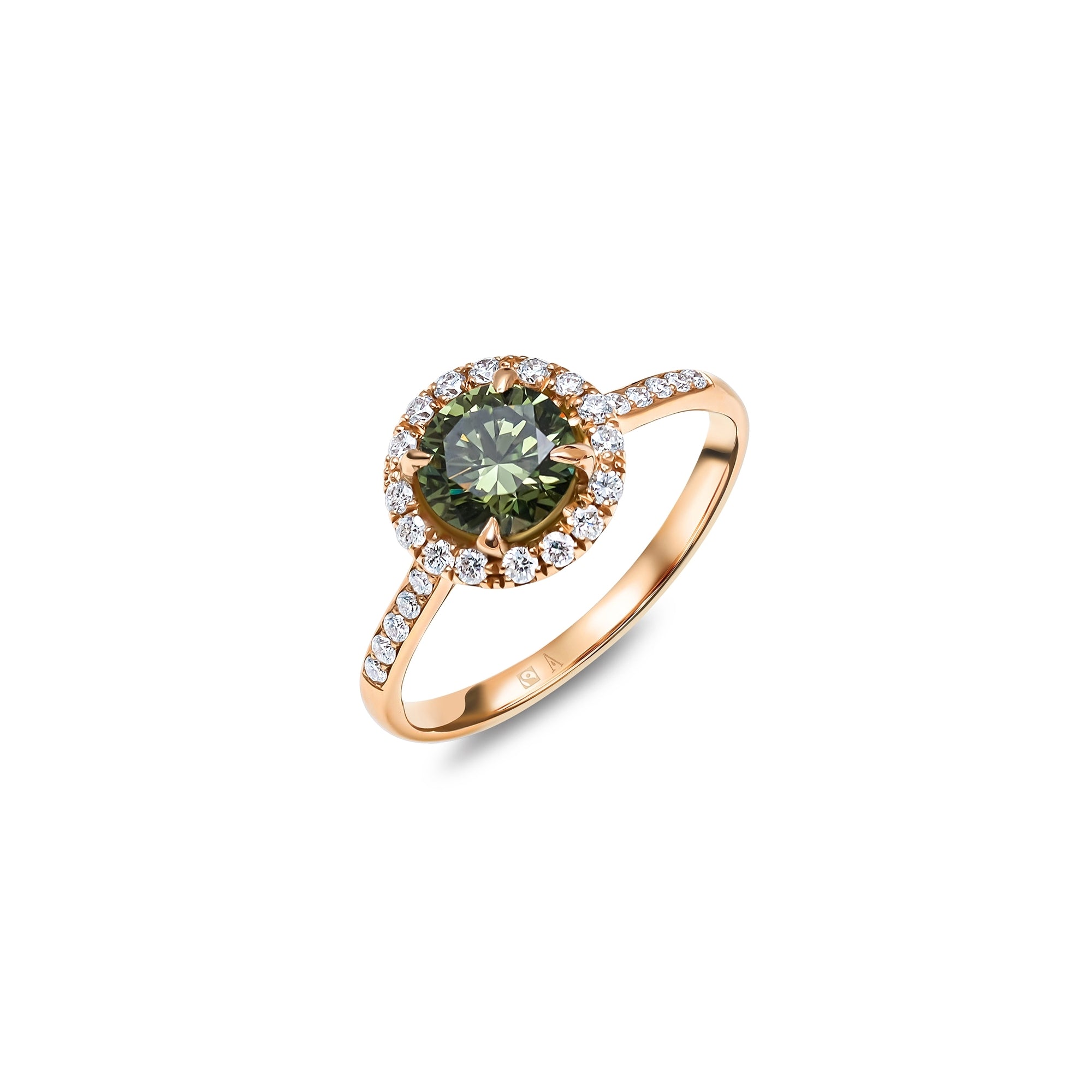 The Fancy Funkee Girl Green 0.75 carats - Red Gold 18k