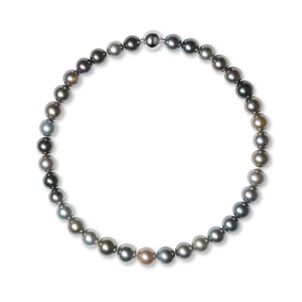 Multicolored Tahitian pearl necklace