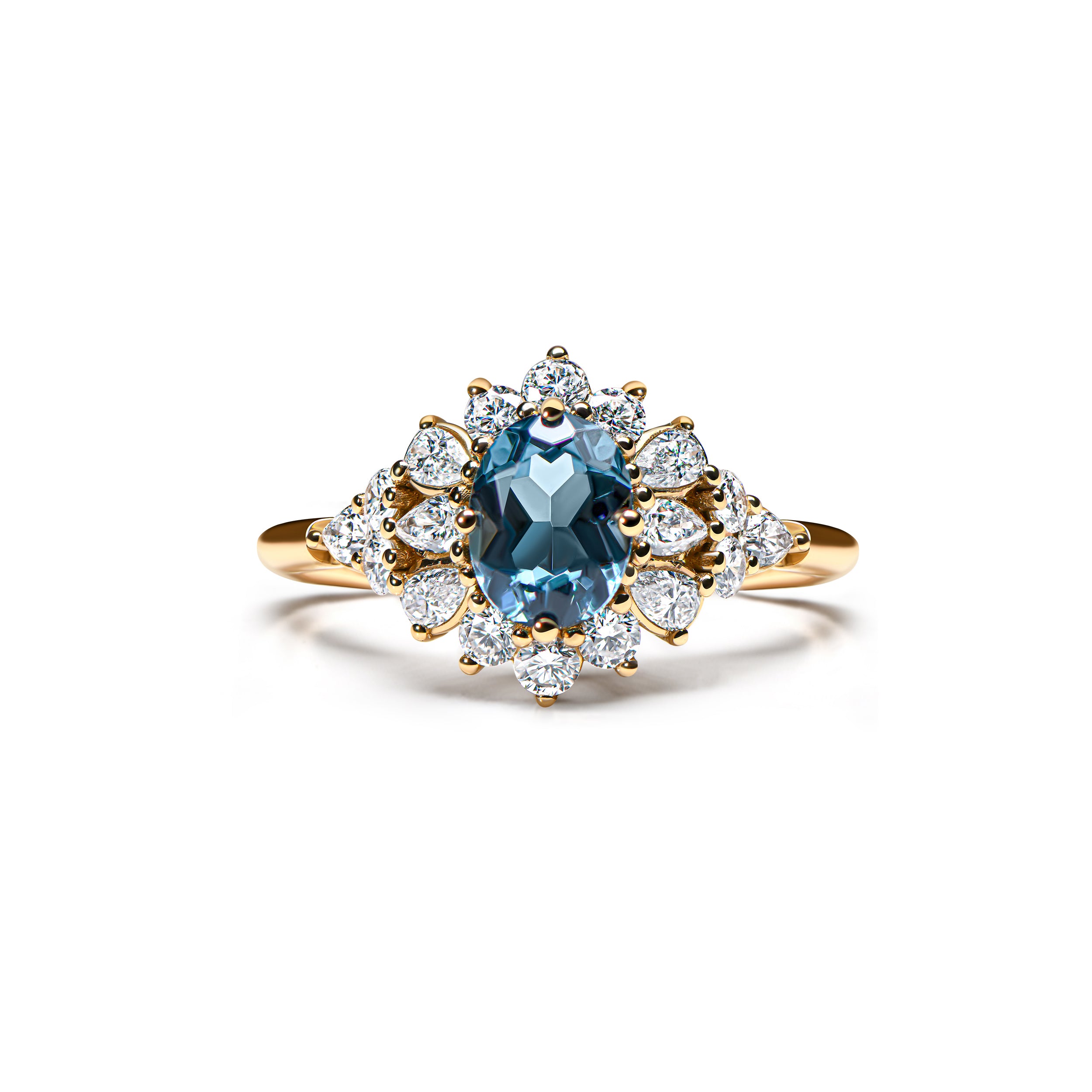 The fantastic Blooming Flower Oval - Yellow Gold 18k