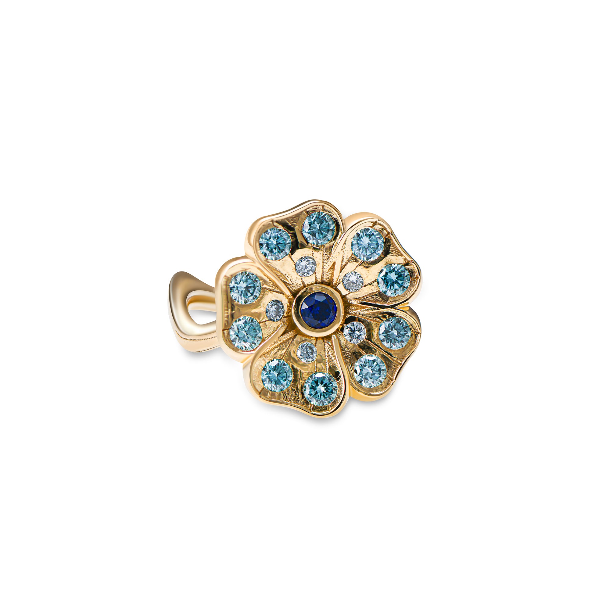 Romantic Rose Garden blue - oro amarillo 18k