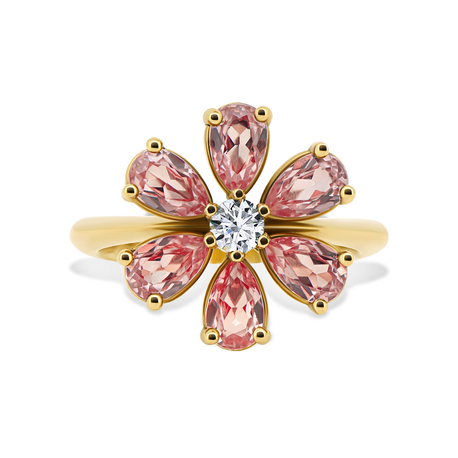 Cherry Blossom Pink Sapphire - oro amarillo 18k