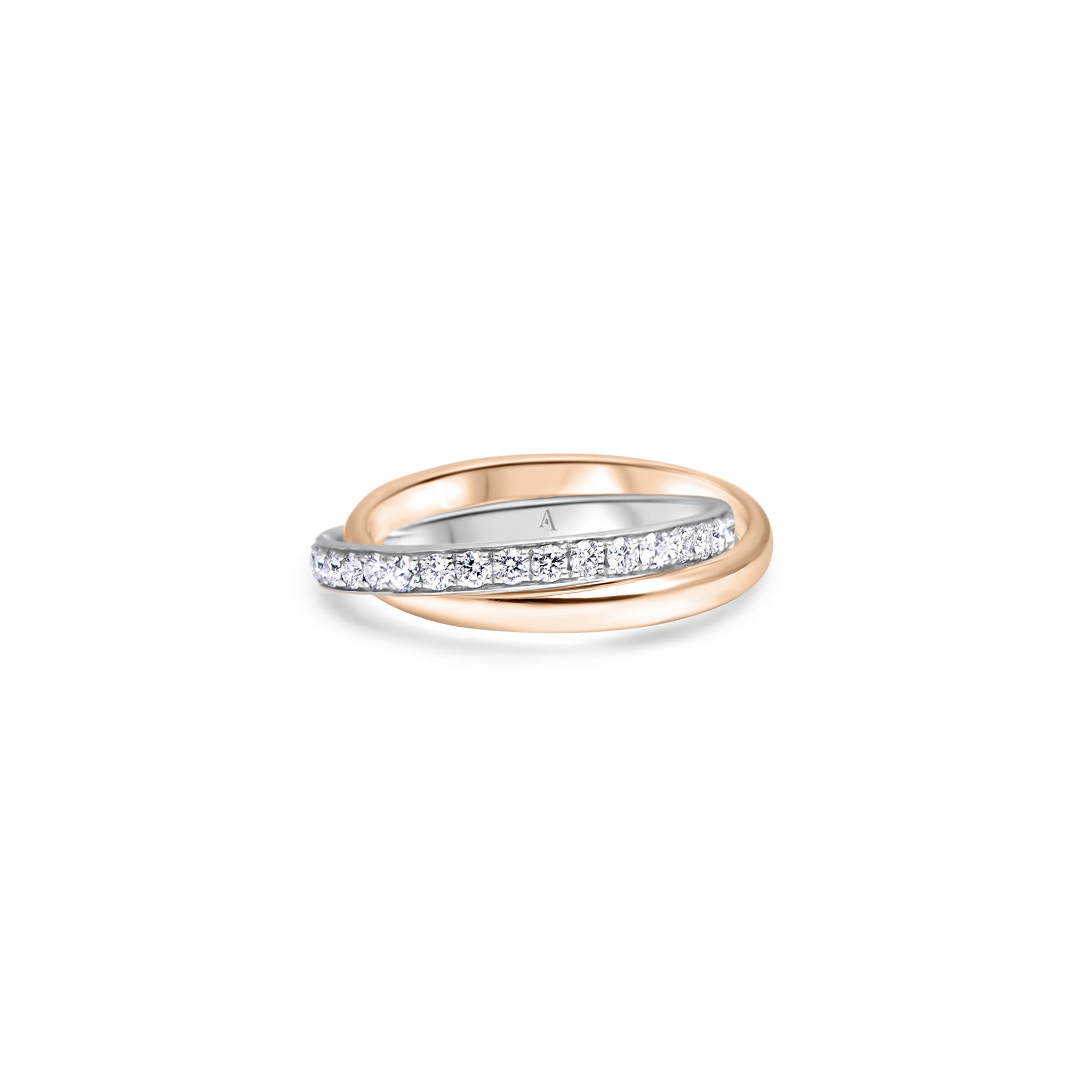 The Infinite Double Color Constellation - Weissgold und Rotgold 18k – Trauring AGUAdeORO Gold 18k mit Diamant(en) – Produktansicht