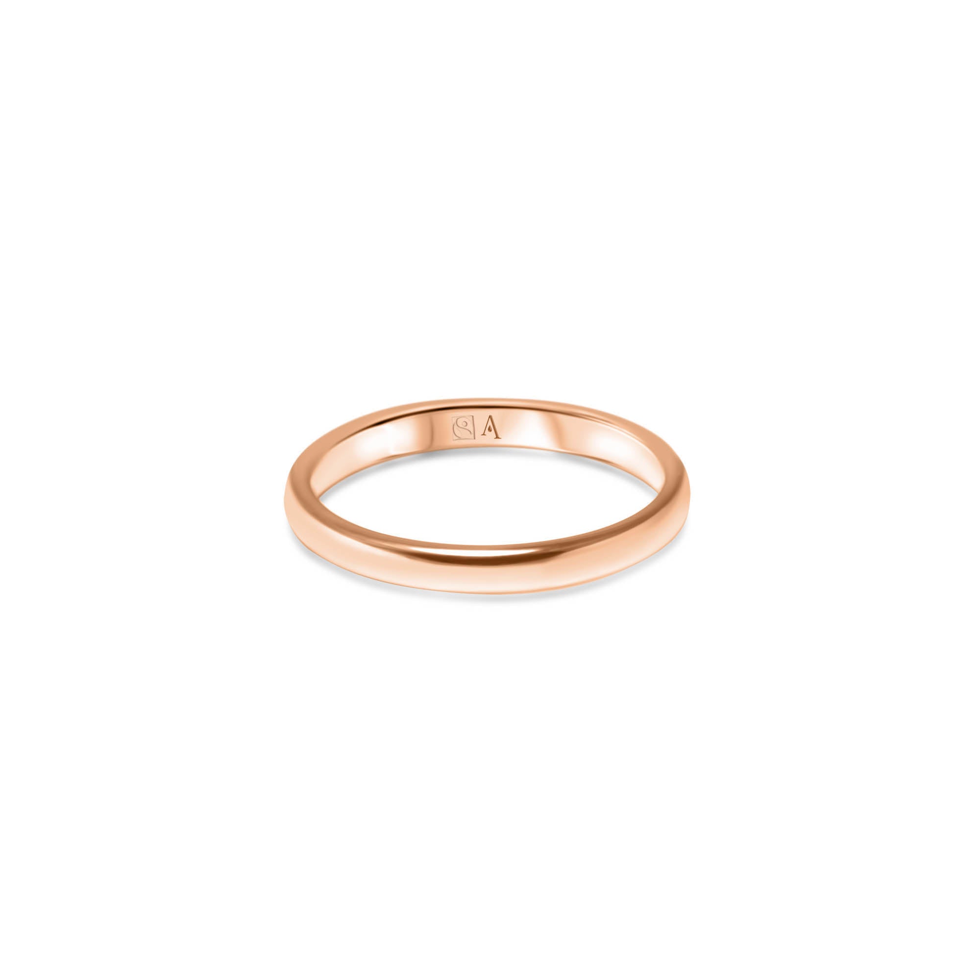 The Demycurvy 2.5 mm - red gold 18k – Wedding Band AGUAdeORO gold 18k – product view