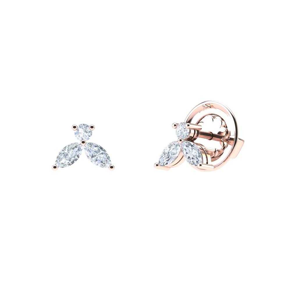Earrings Little Bees 0.50 carats - Red Gold 18k