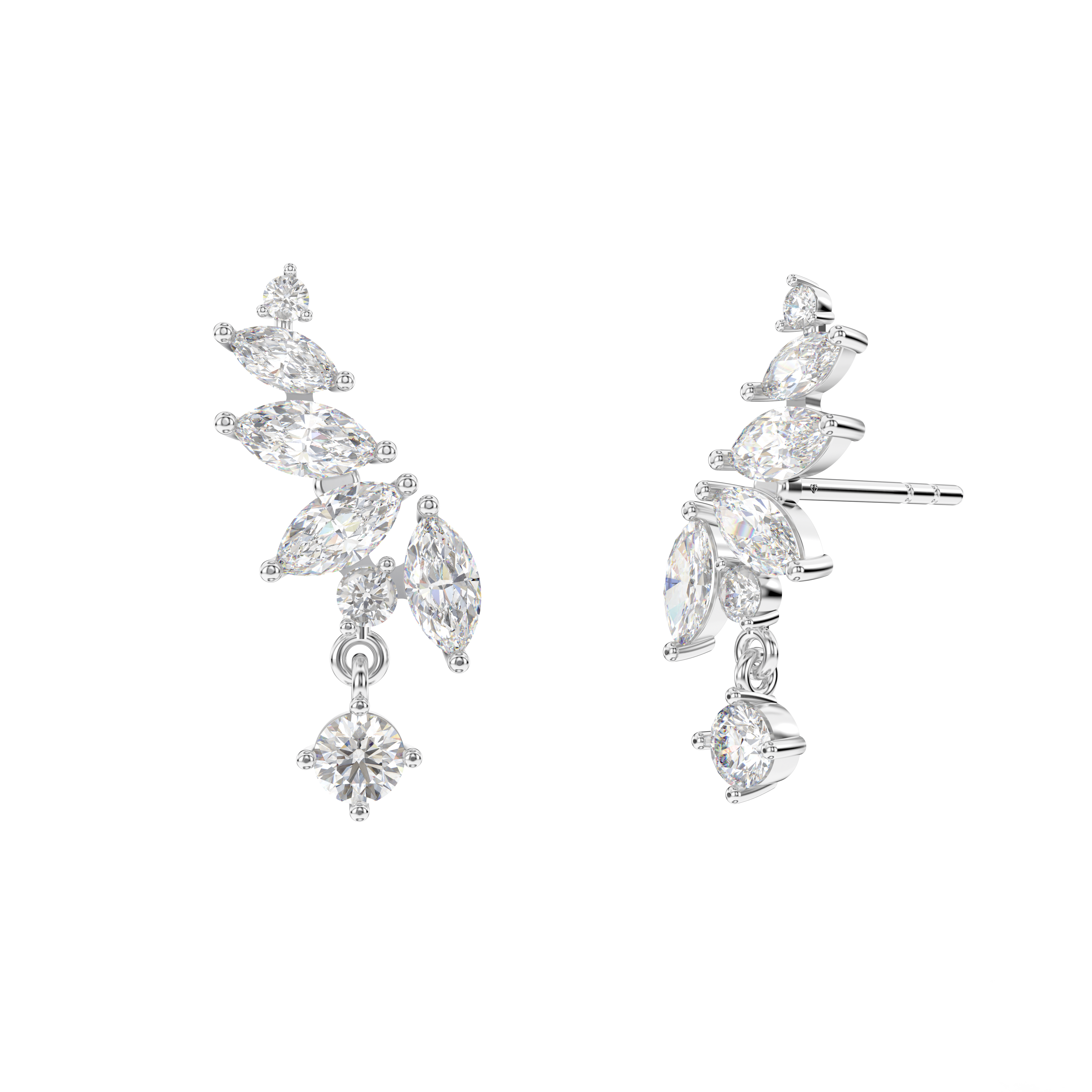 Celestial Wings Earrings - 18k White Gold