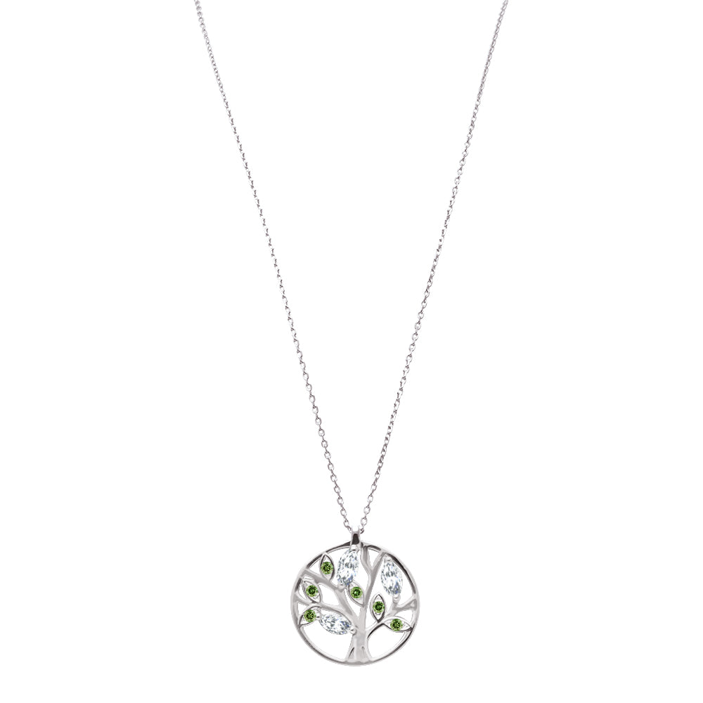 Collier Tree of Life Vert - or Blanc 18k - AGUADEORO