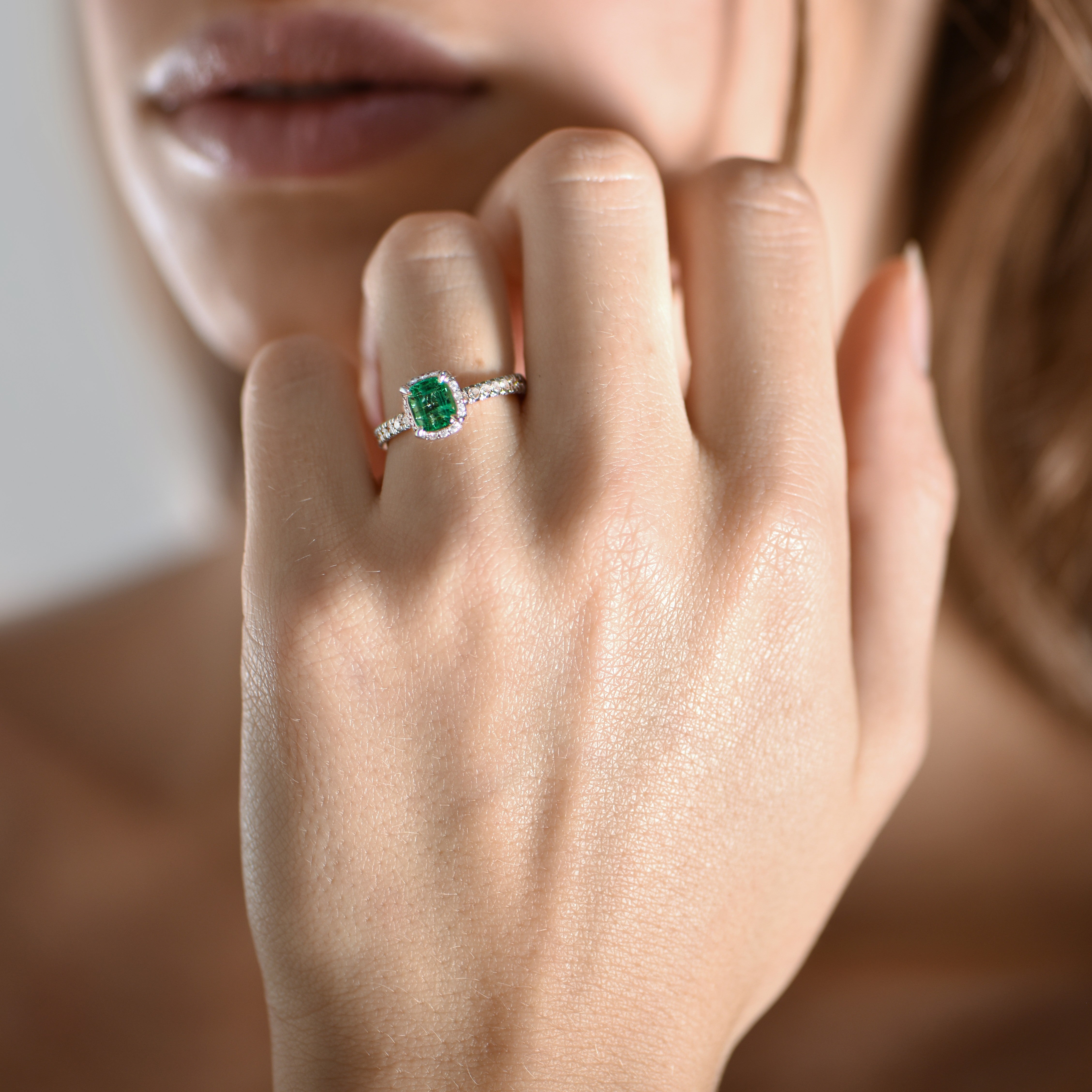 Mille nuances de vert - 0.50 carat - platine 950