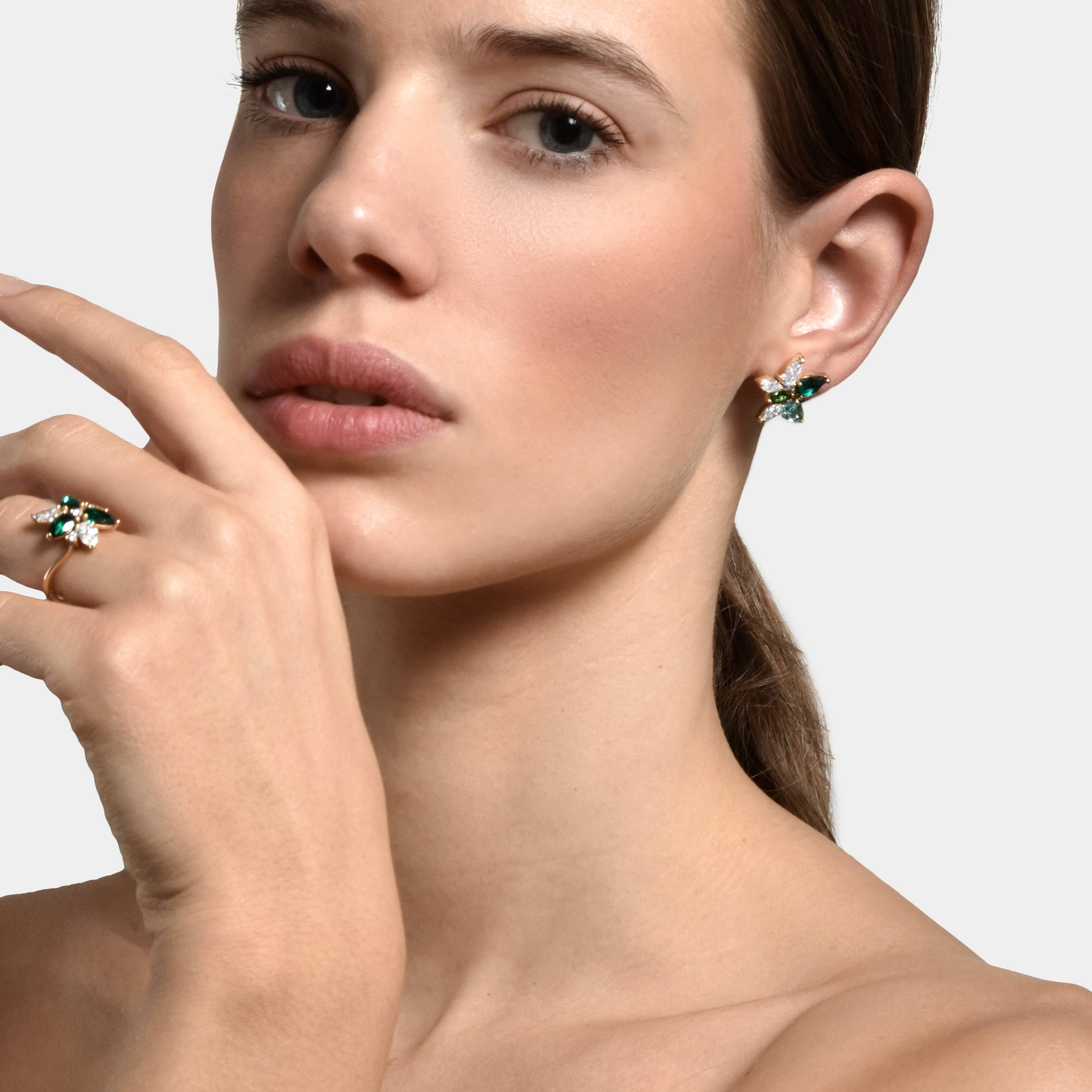 Earrings Wild Forest - White Gold 18k