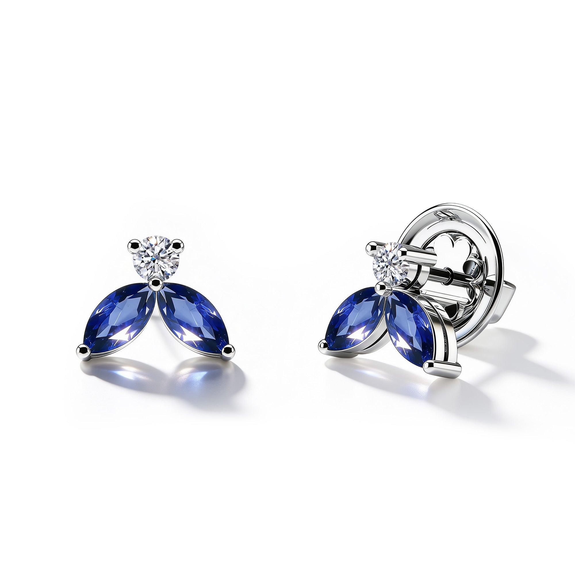 Earrings Little Bees Bleu 1.00 carat - White Gold 18k
