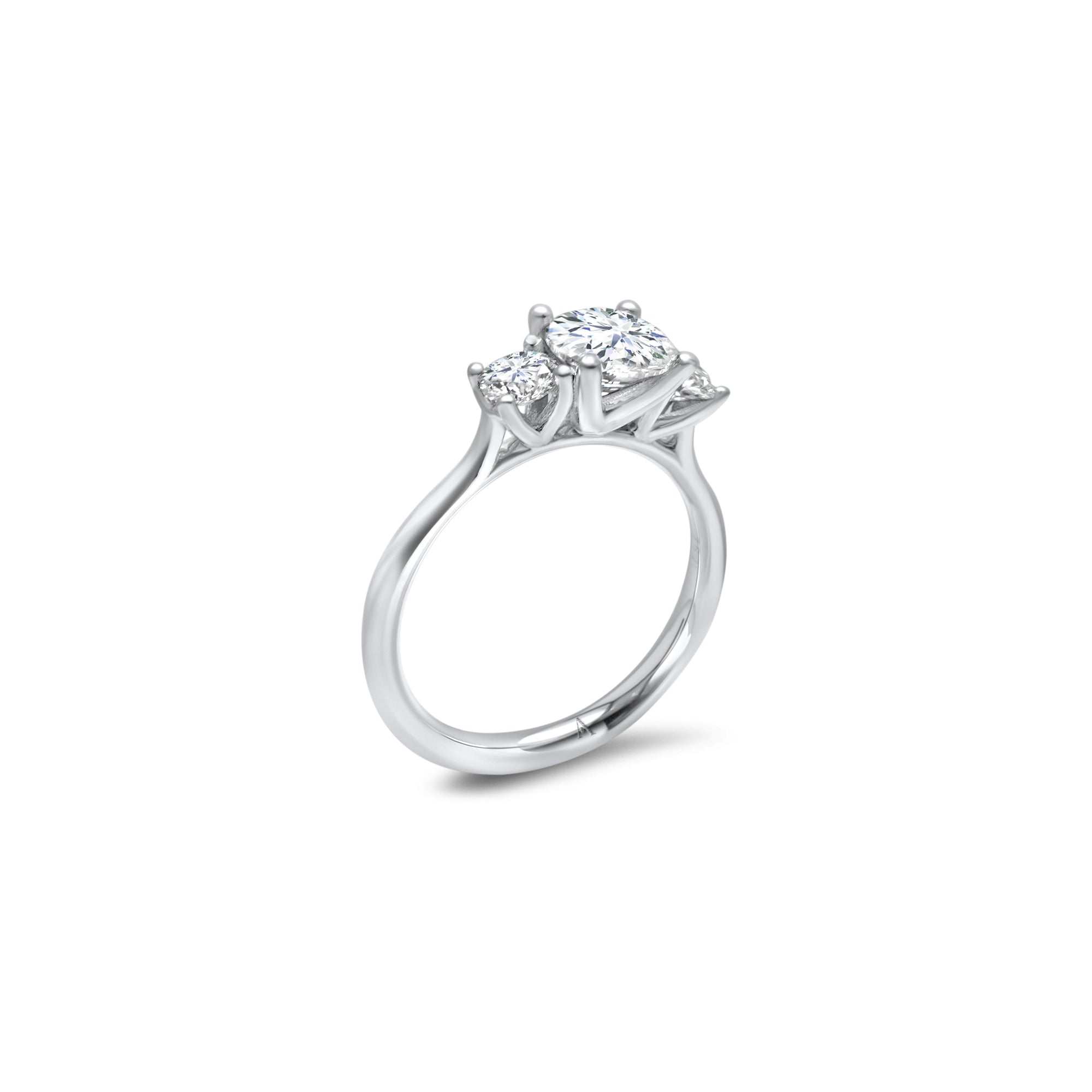 Three Little Birds 1.00 carats - platinum 950 – Engagement Ring gold 18k – Front view