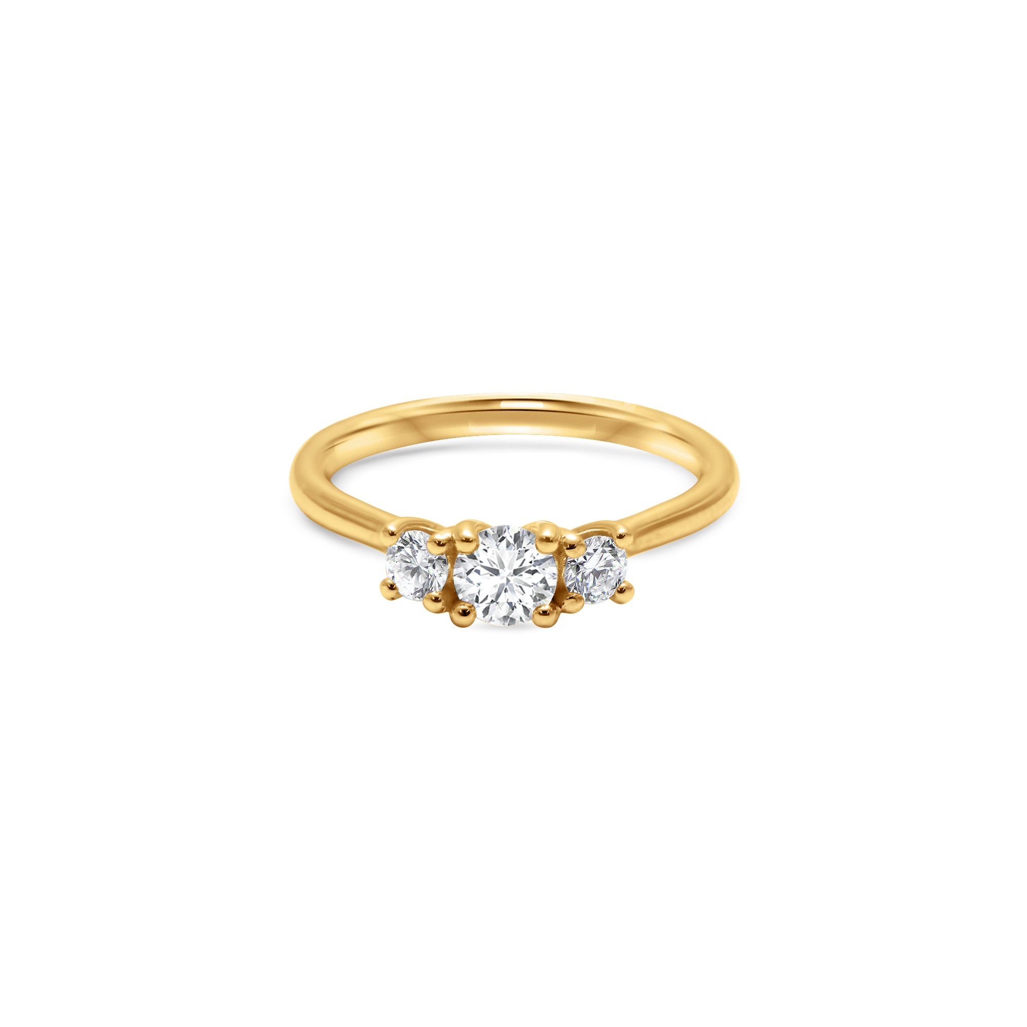 Three Little Birds 0.30 carats - yellow gold 18k – Engagement Ring gold 18k with diamond(s) – product view
