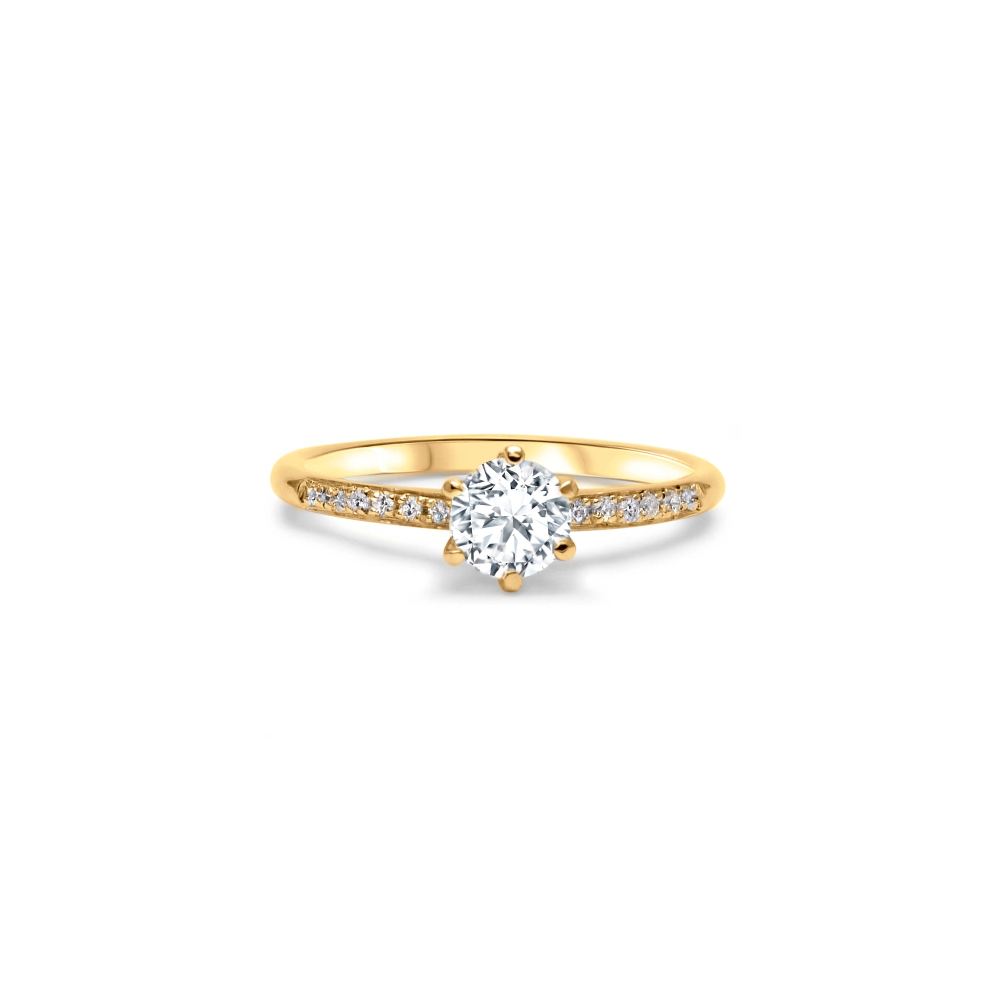 Miss Queen of the queens - 0.50 carat - or jaune 18k – Solitaire en or 18k avec diamant – vue produit