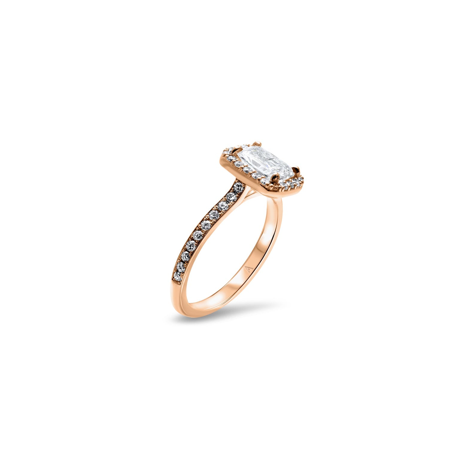 The Little Sleeping Beauty 1.00 carats - red gold 18k – Engagement Ring gold 18k – Worn view