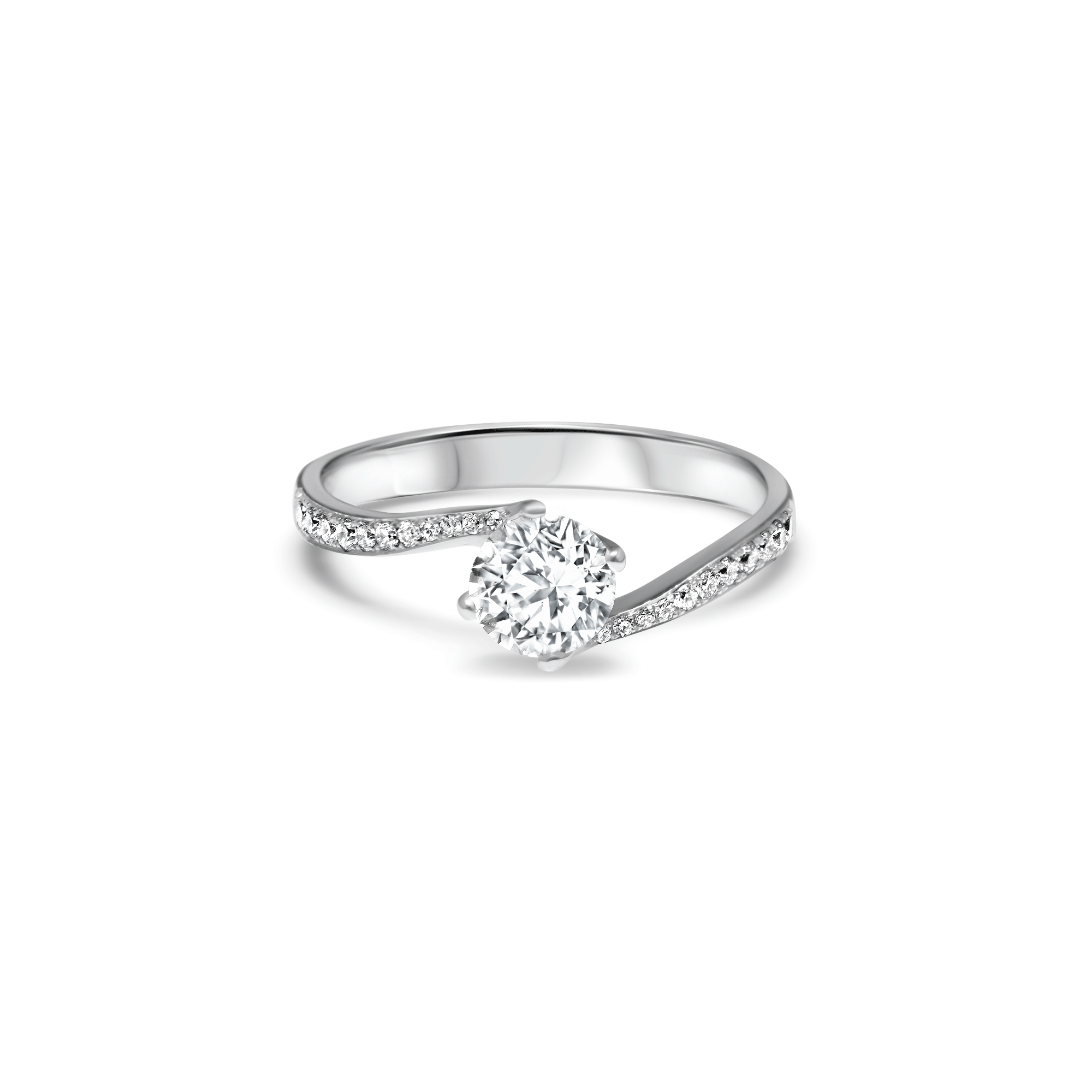 Fantastic Twist and Shout - 1.00 carat - oro blanco 18k – Anillo de compromiso oro 18k con diamante – vista del producto
