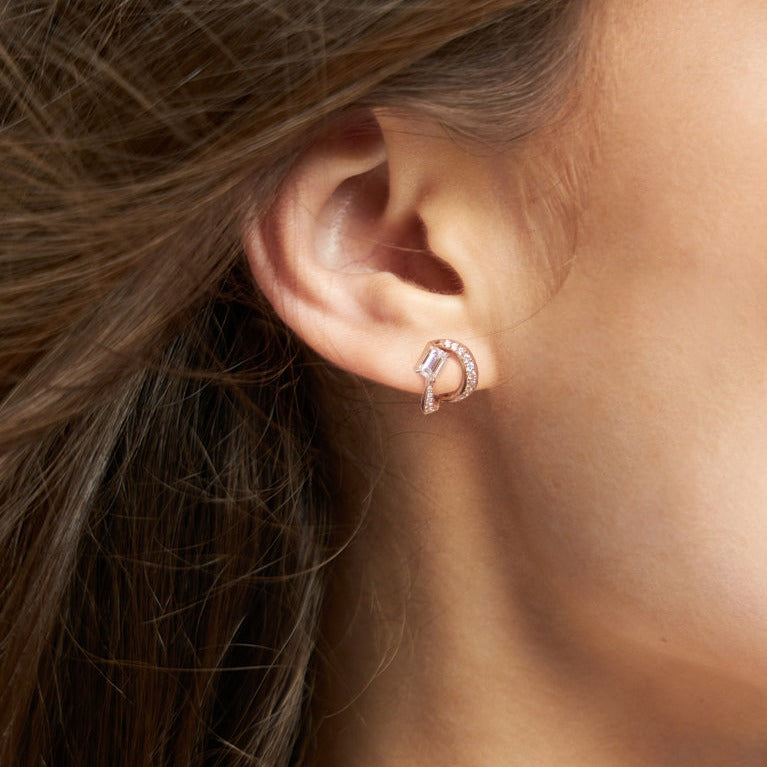 The Little Ice Skating Girl 0.30ct - whitegold 18k – Earrings gold 18k –  Side view