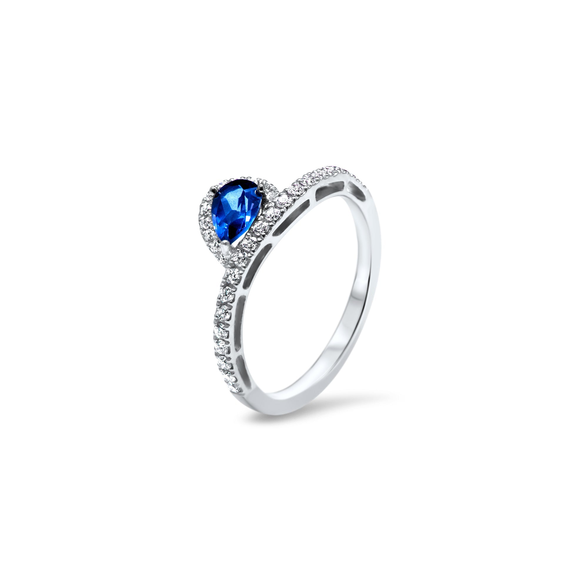 Wavy Blue 1.20 carats - oro blanco 18k – Anillo de compromiso oro 18k – vista portada