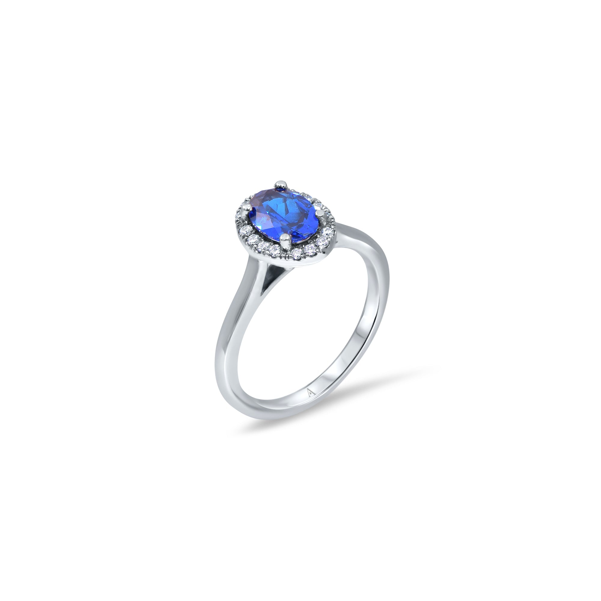 The Blue Temple 0.75 carats - platino 950 – Anillo de compromiso oro 18k – vista portada