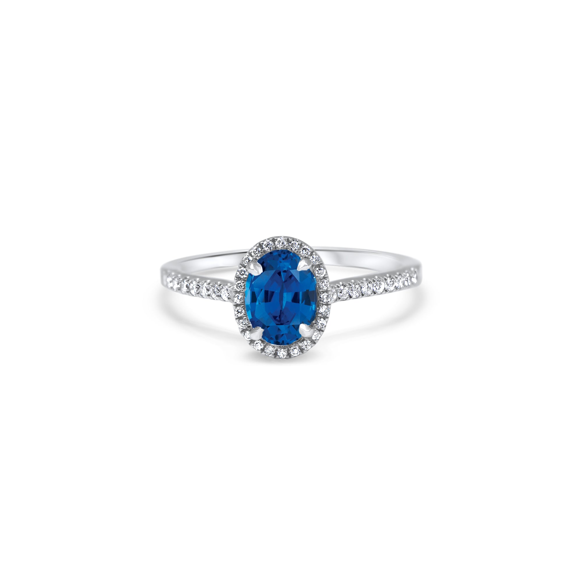 The Blue Temple of Saturn 0.75 carats - oro blanco 18k – Anillo de compromiso oro 18k con diamante – vista del producto