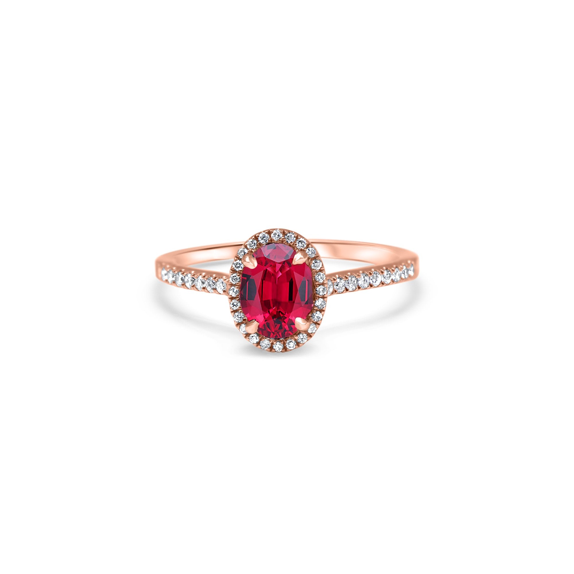 The Red Temple of Saturn 0.75 carats - oro rojo 18k – Anillo de compromiso oro 18k con diamante – vista del producto
