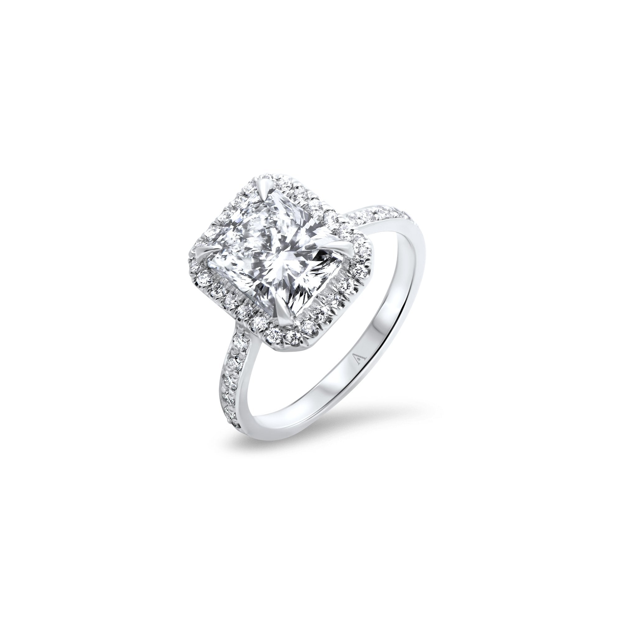 The Sleeping Beauty 2.70 carats - platinum 950 – Engagement Ring gold 18k – Front view