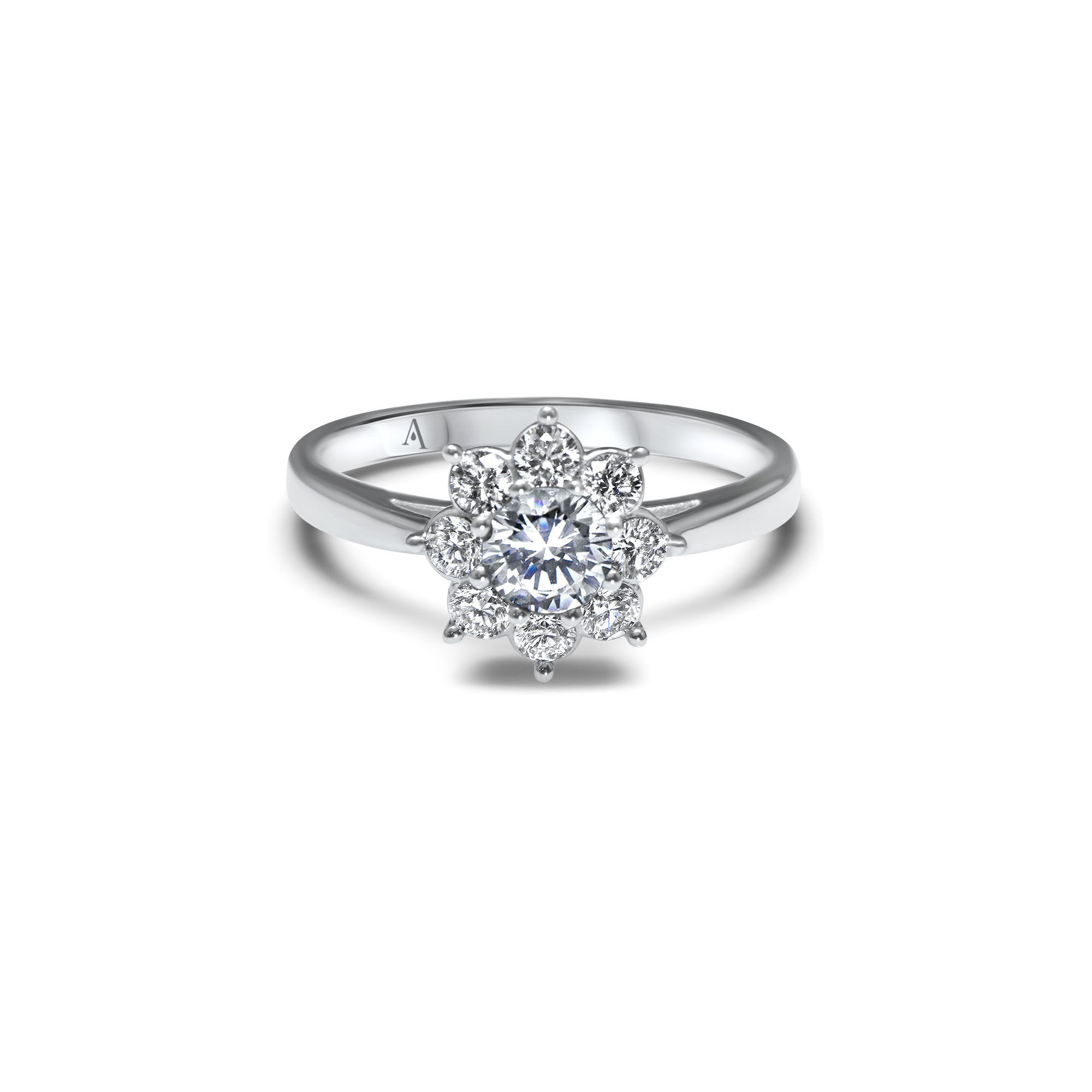 The Blooming Flower - 0.30 carat - whitegold 18k – Engagement Ring gold 18k with diamond(s) – product view