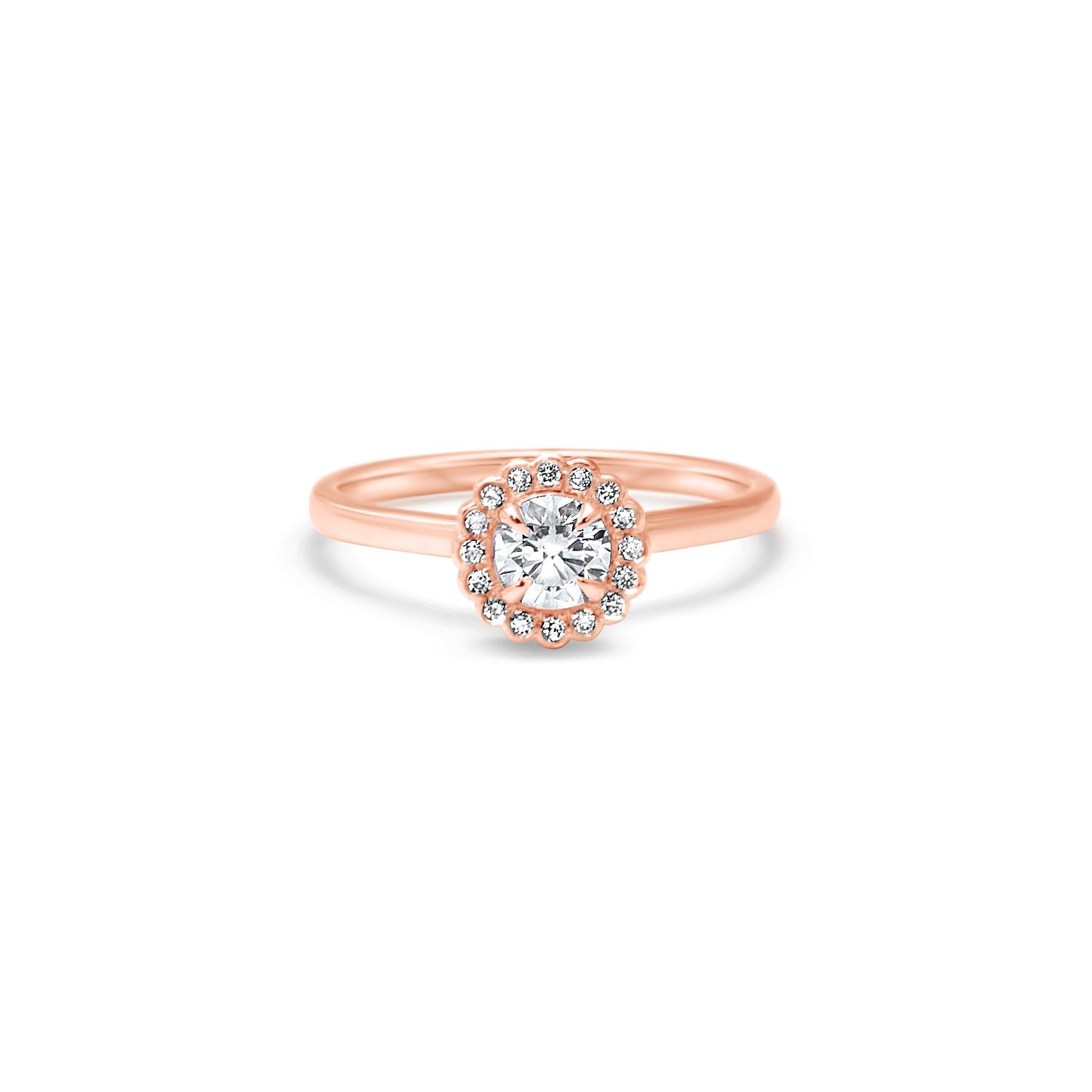 The Flowering Lady 0.40 carats - oro rojo 18k – Anillo de compromiso oro 18k con diamante – vista del producto